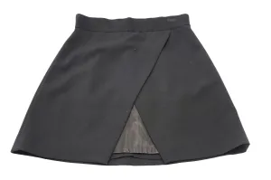 Alice   Olivia Ericka Overlap Mini Skirt in Black Polyester