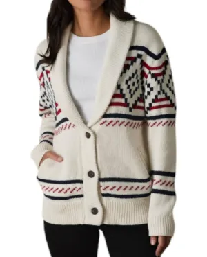 Alpine Heritage Cardigan In Cream Multi