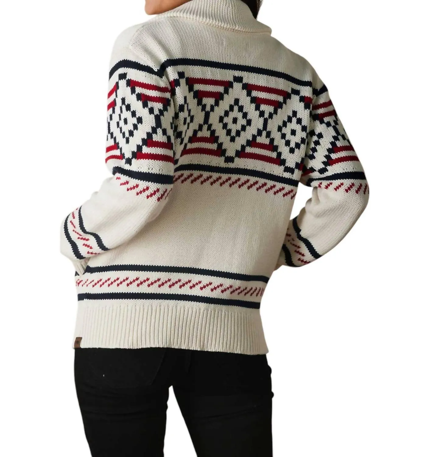 Alpine Heritage Cardigan In Cream Multi