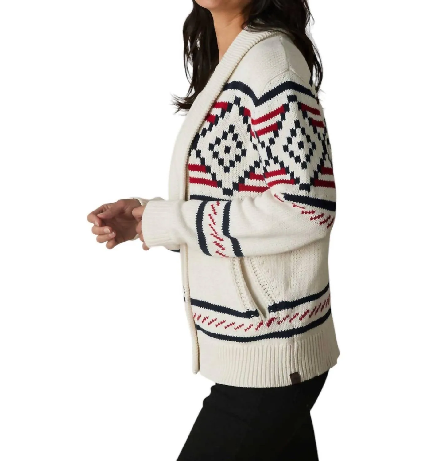Alpine Heritage Cardigan In Cream Multi