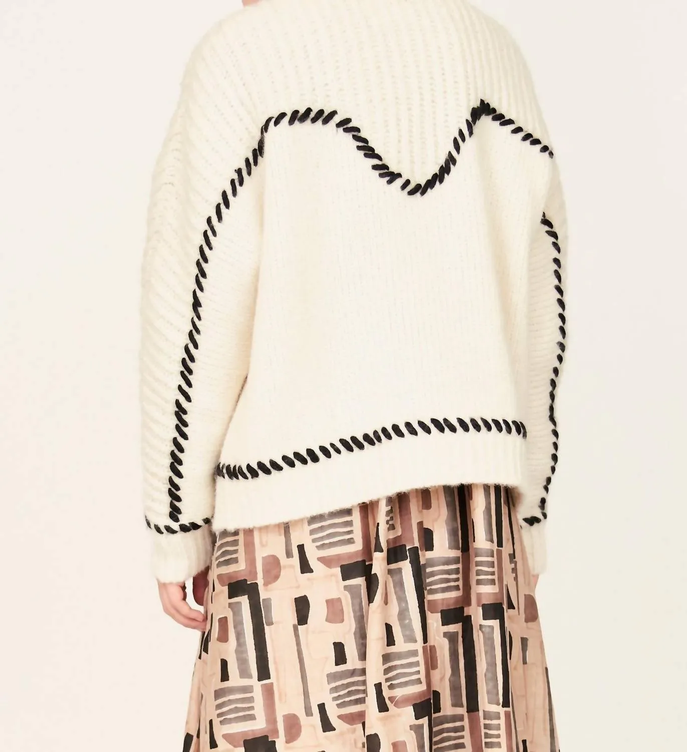 Andermatt Cardigan In Ivory/black