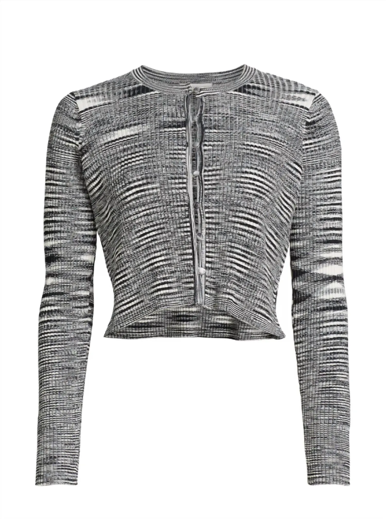 Angeline Space Dye Cardigan In Black