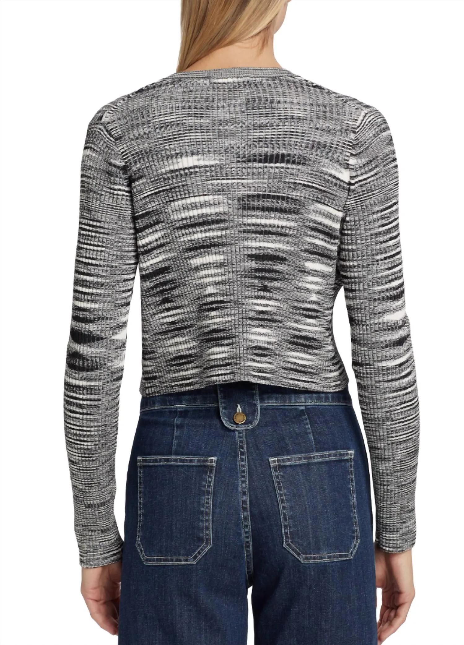 Angeline Space Dye Cardigan In Black