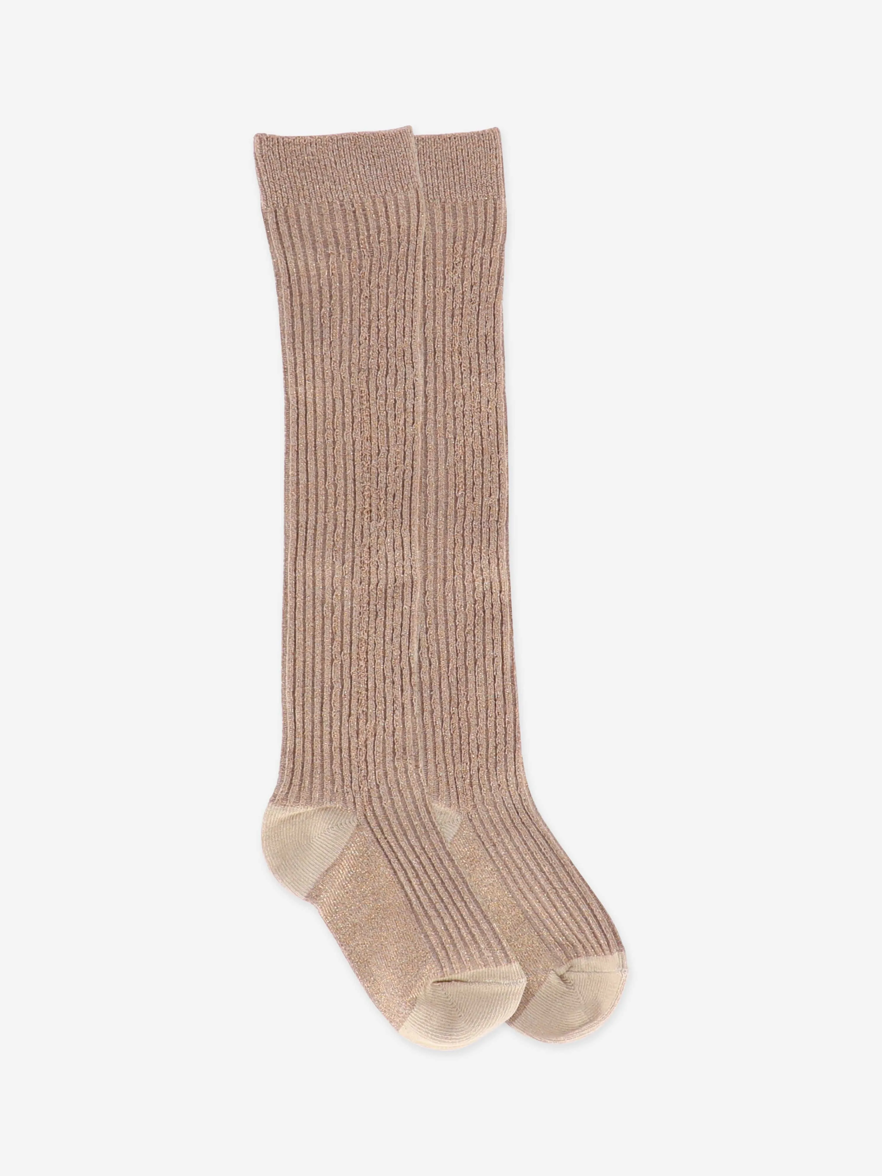 Angels Face Girls Lucy Sparkle Socks in Beige