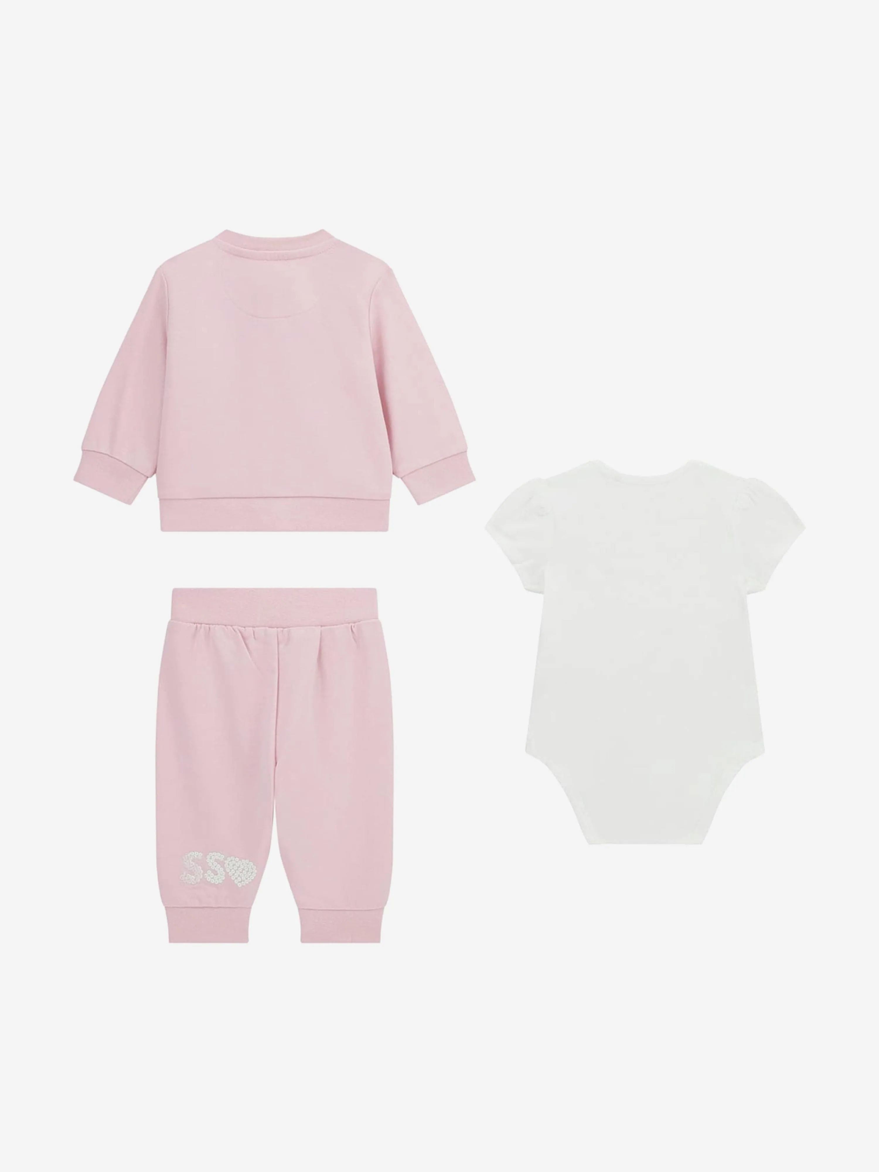 Baby Girls 3 Piece Tracksuit Set in Pink