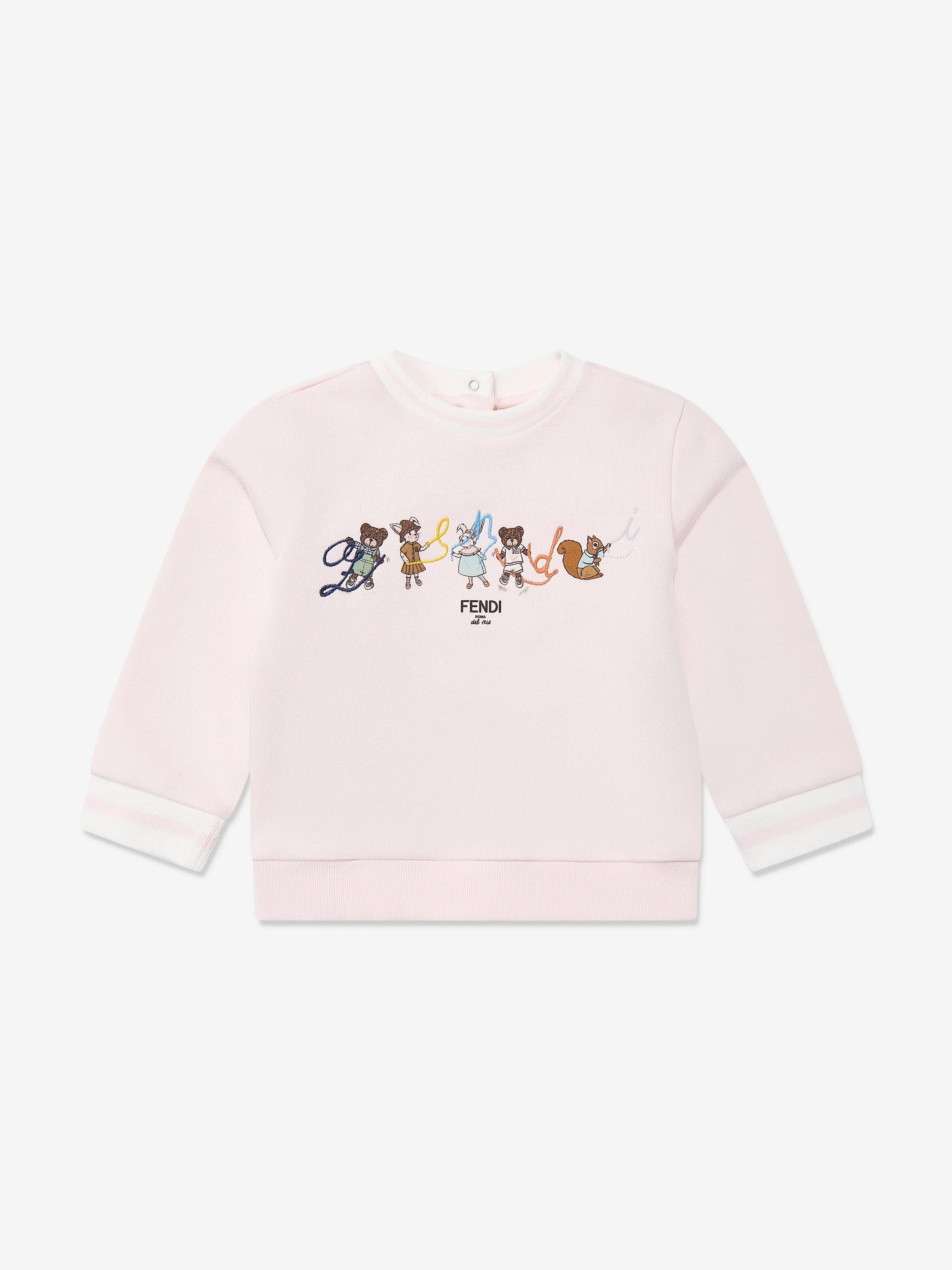 Baby Girls Animal Logo Sweatshirt in Pink