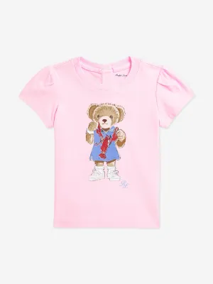 Baby Girls Bear T-Shirt in Pink