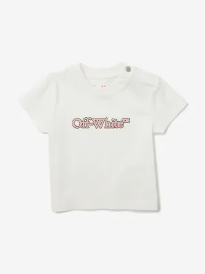 Baby Girls Big Bookish T-Shirt in White