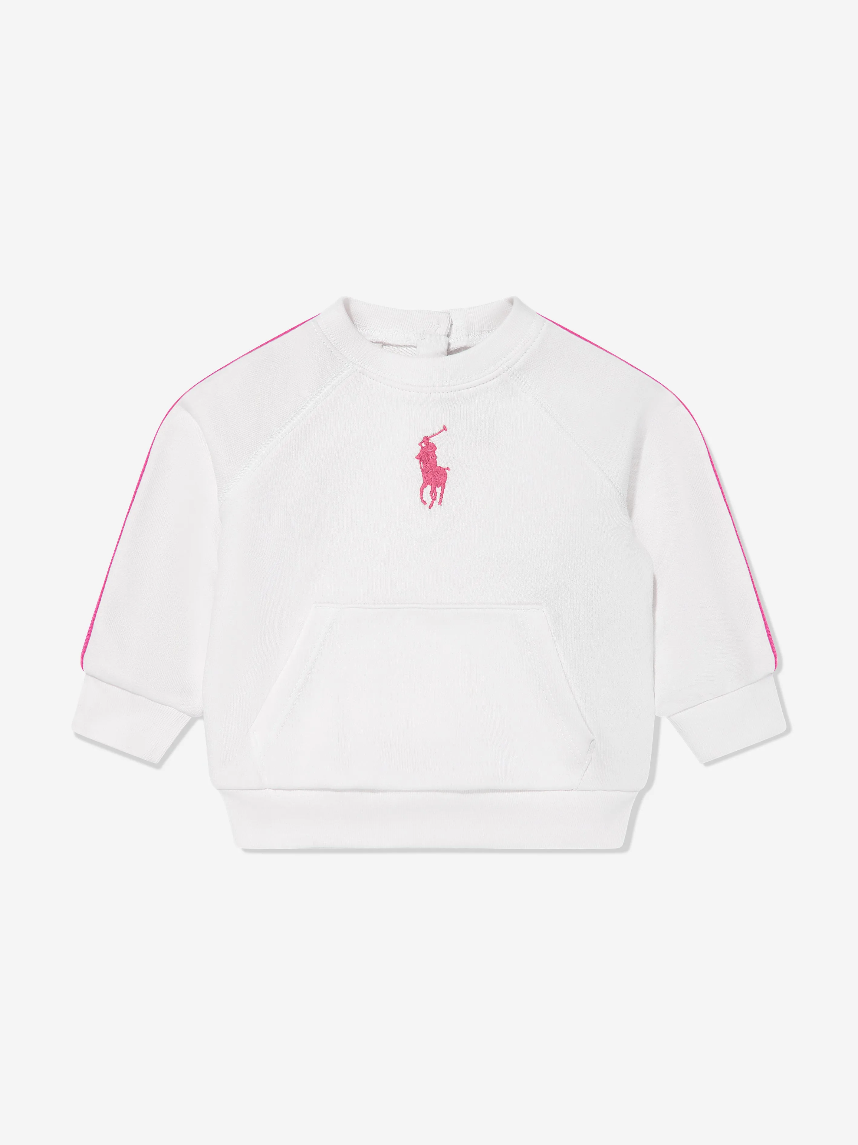 Baby Girls Big Pony Tracksuit in White