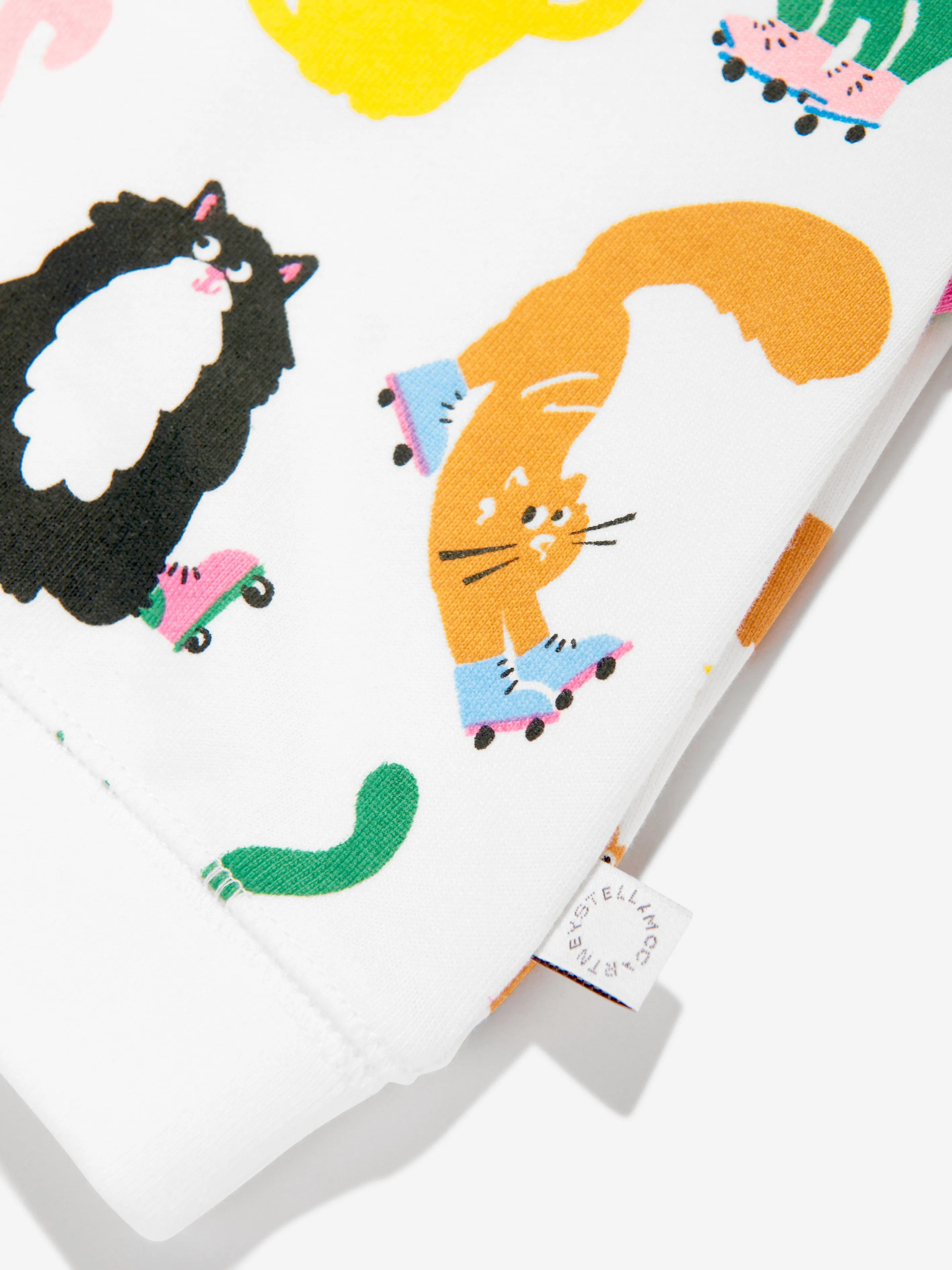 Baby Girls Cat Print Sweatshirt in Ivory