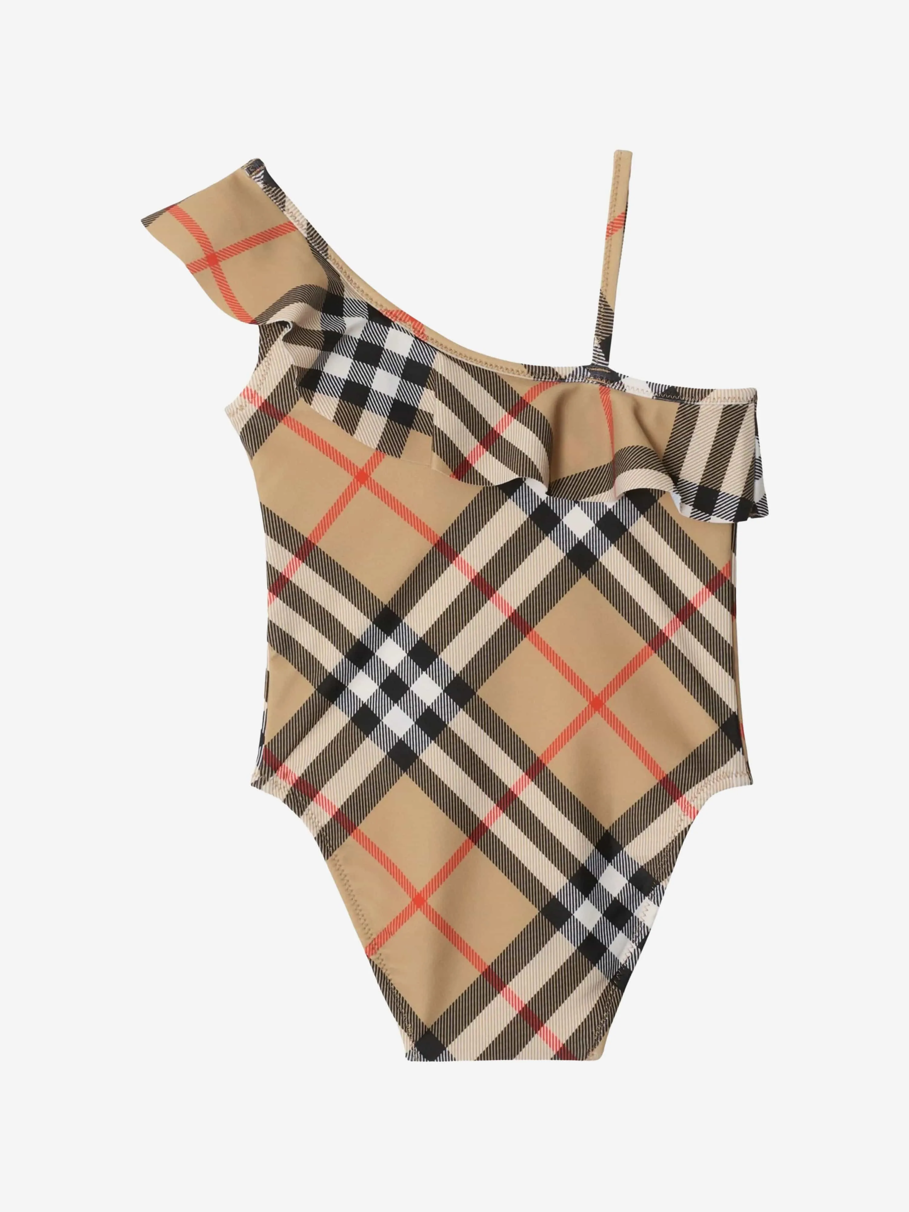 Baby Girls Check Mini Fern Swimsuit in Beige
