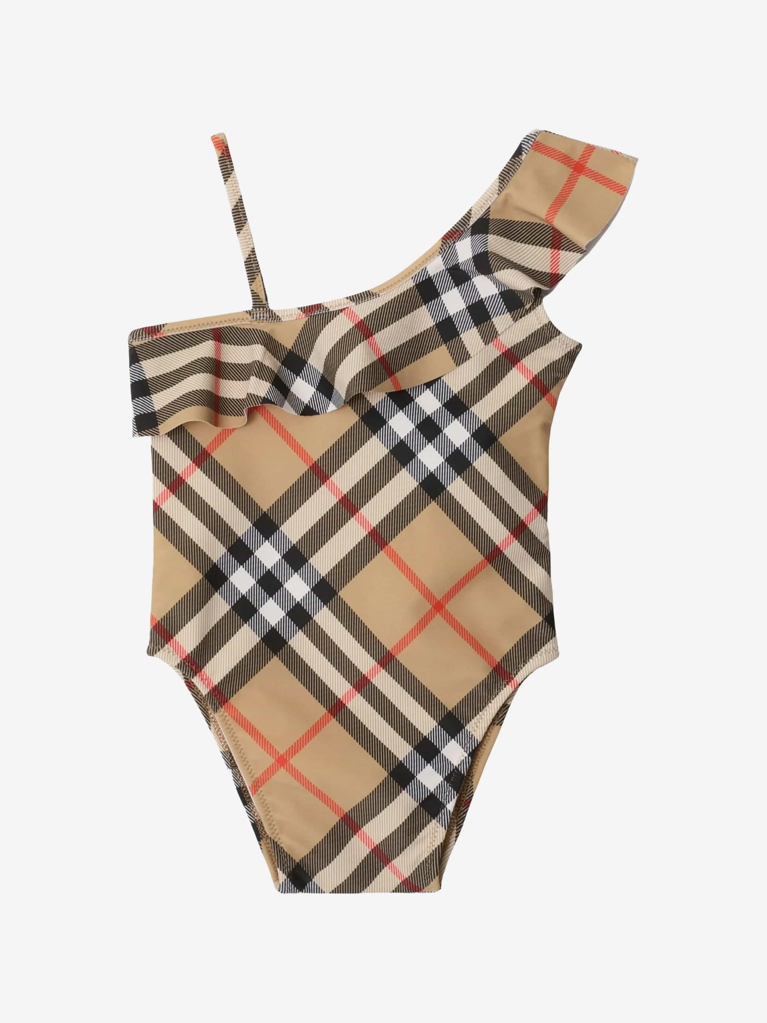 Baby Girls Check Mini Fern Swimsuit in Beige