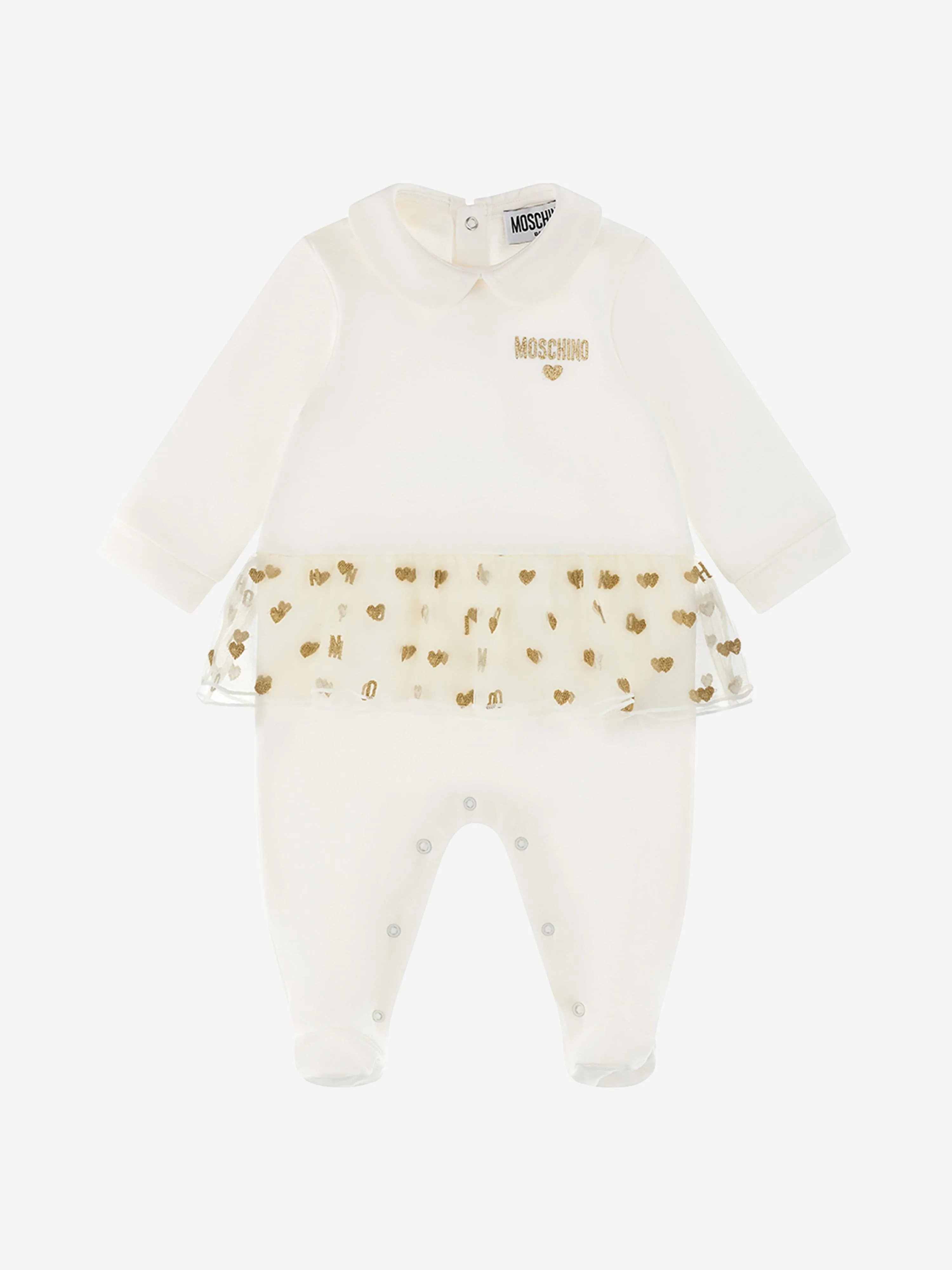 Baby Girls Hearts Babygrow Gift Set in Ivory