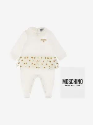 Baby Girls Hearts Babygrow Gift Set in Ivory