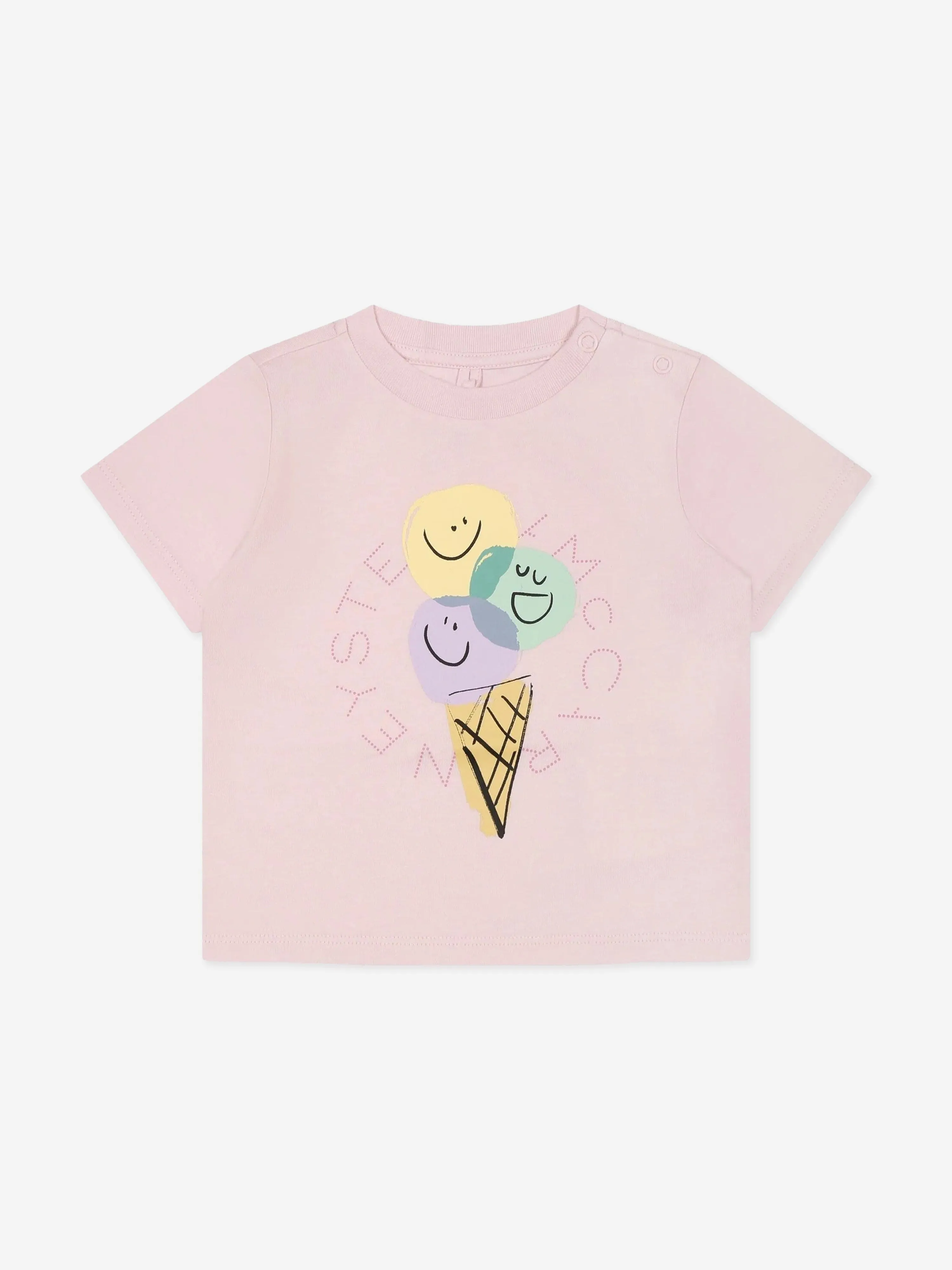 Baby Girls Ice Cream Logo T-Shirt in Pink