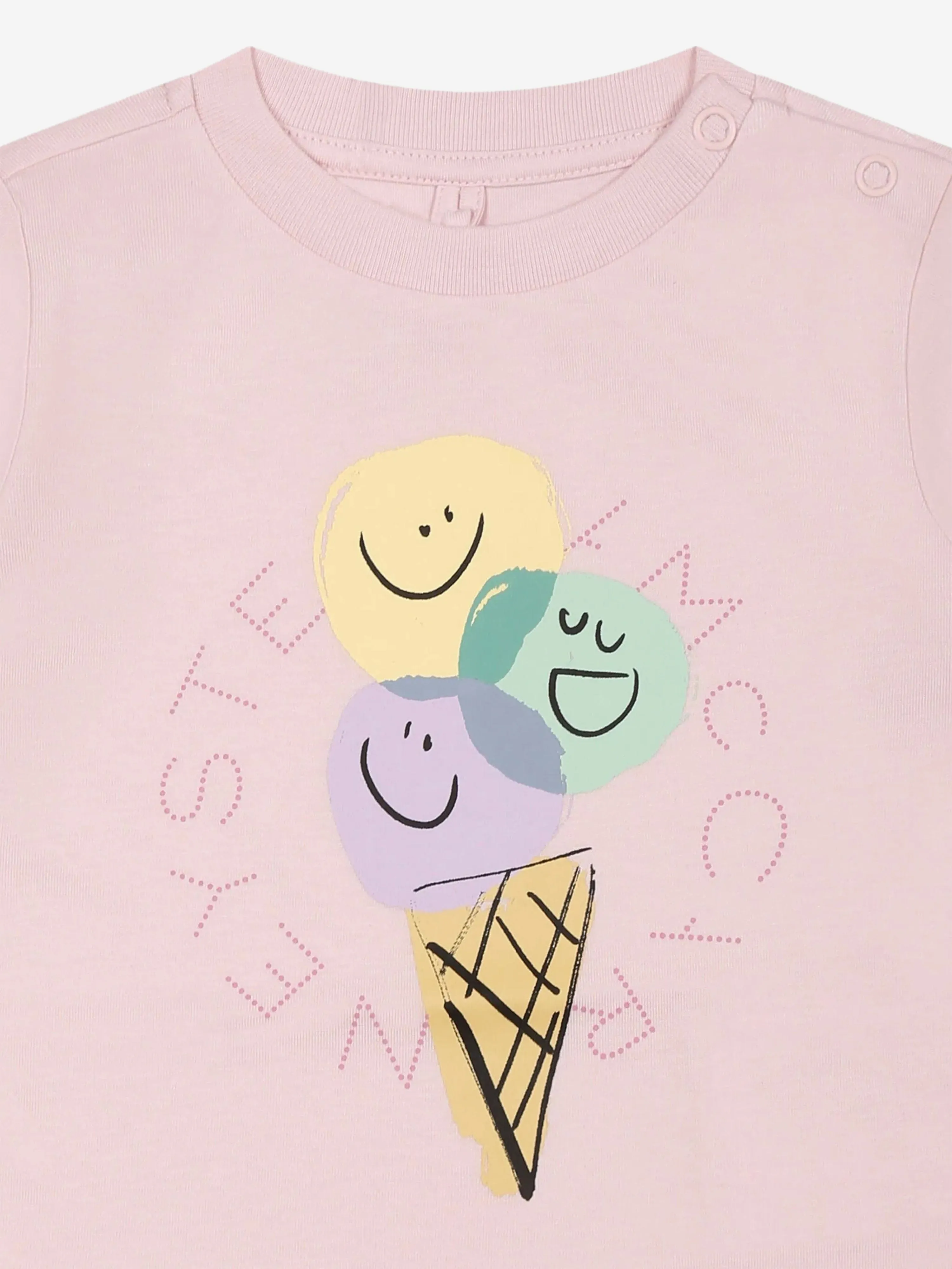Baby Girls Ice Cream Logo T-Shirt in Pink