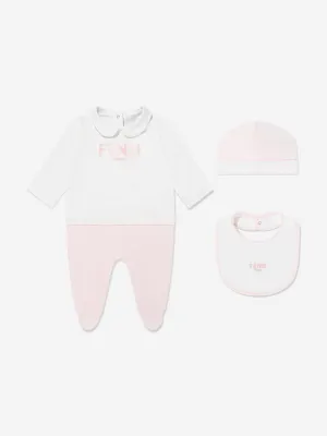 Baby Girls Logo Babygrow Set in Pink