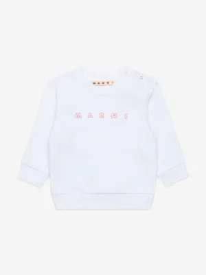Baby Girls Logo Sweatshirt in White