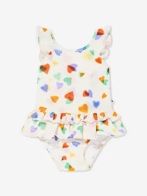 Baby Girls Nalani Rainbow Hearts Swimsuit in Ivory (UPF50 )