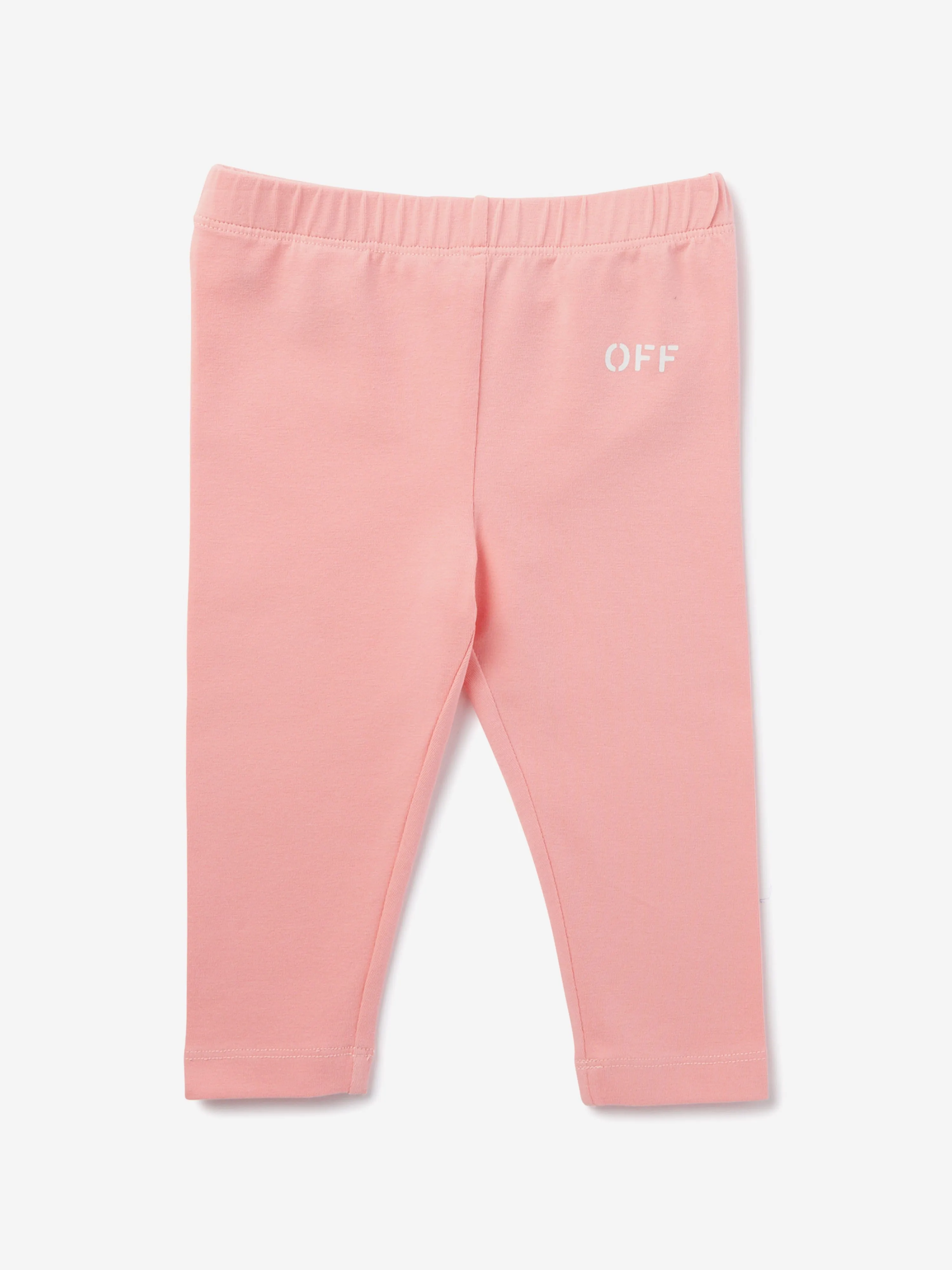 Baby Girls Off Stamp Clear Leggings in Pink