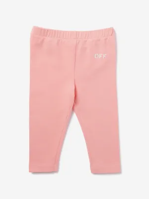 Baby Girls Off Stamp Clear Leggings in Pink
