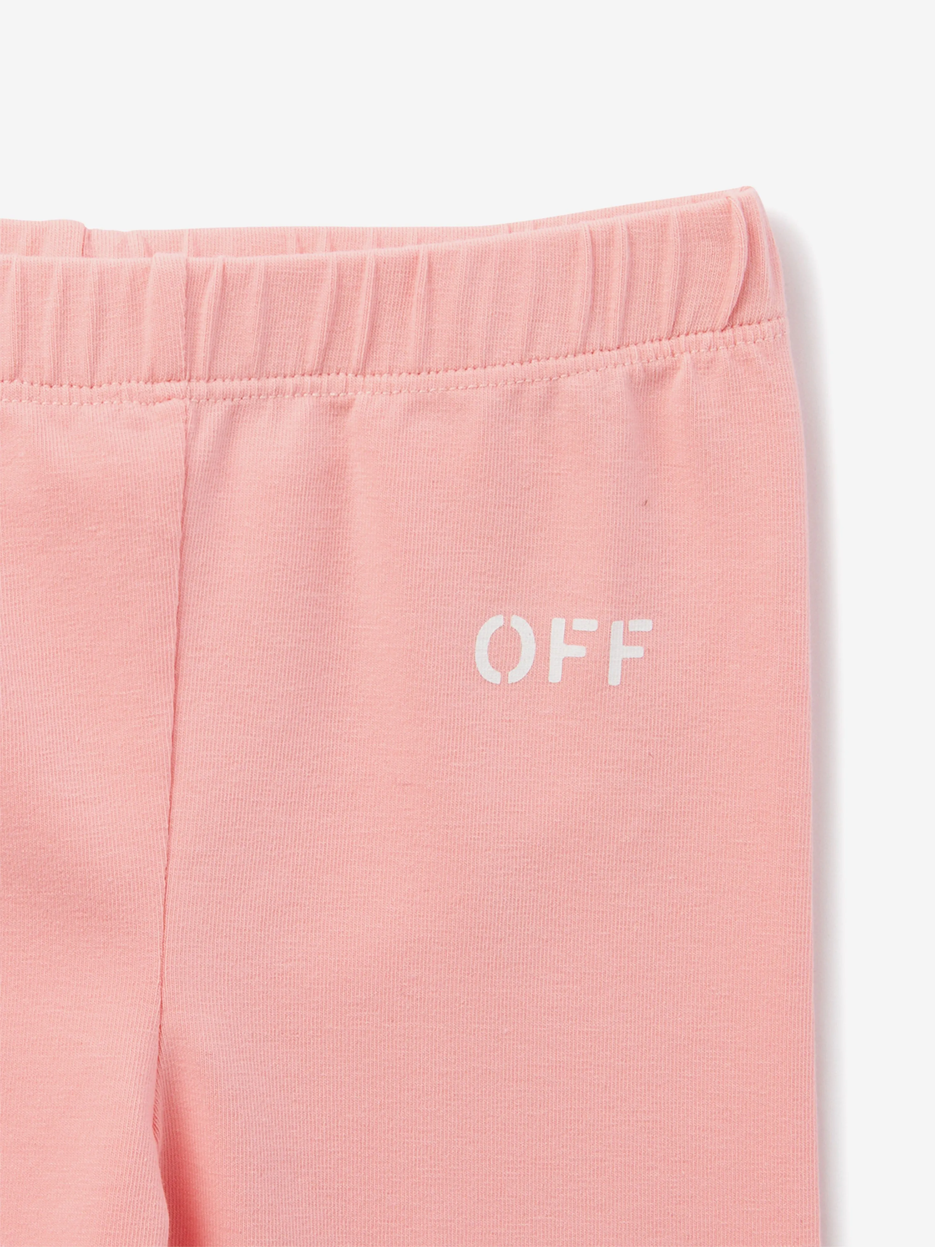 Baby Girls Off Stamp Clear Leggings in Pink