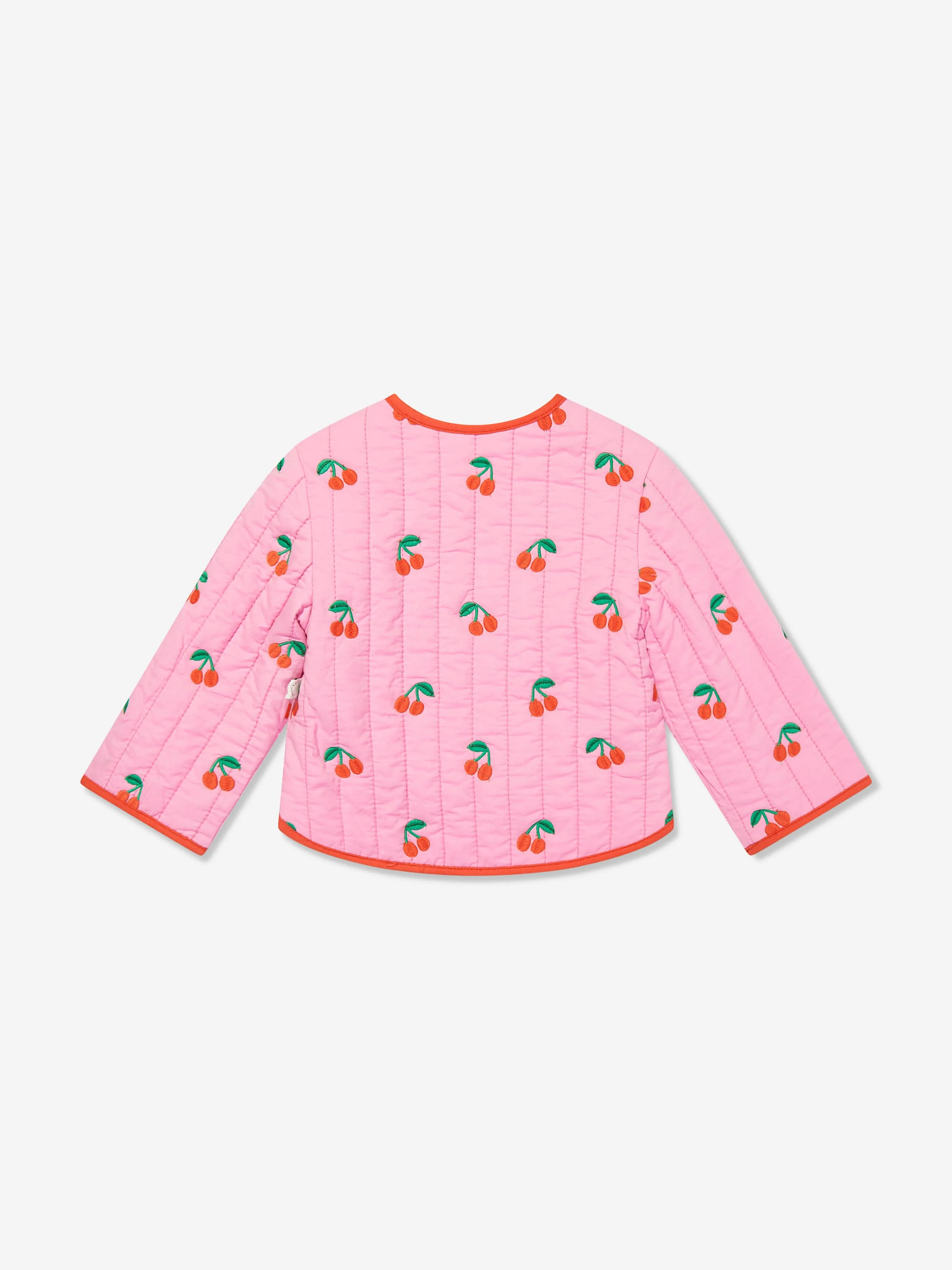 Baby Girls Quilted Cherries Jacket in Pink