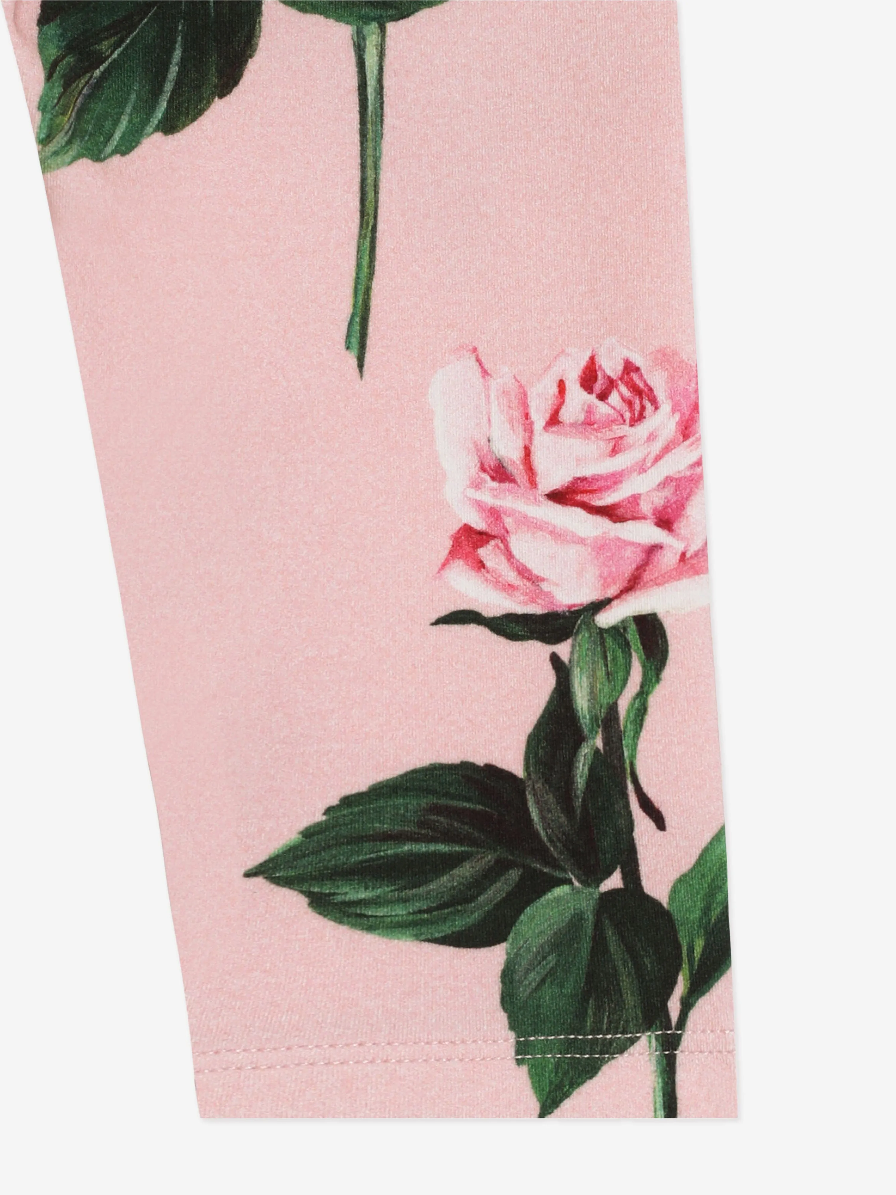Baby Girls Rose Print Leggings in Pink