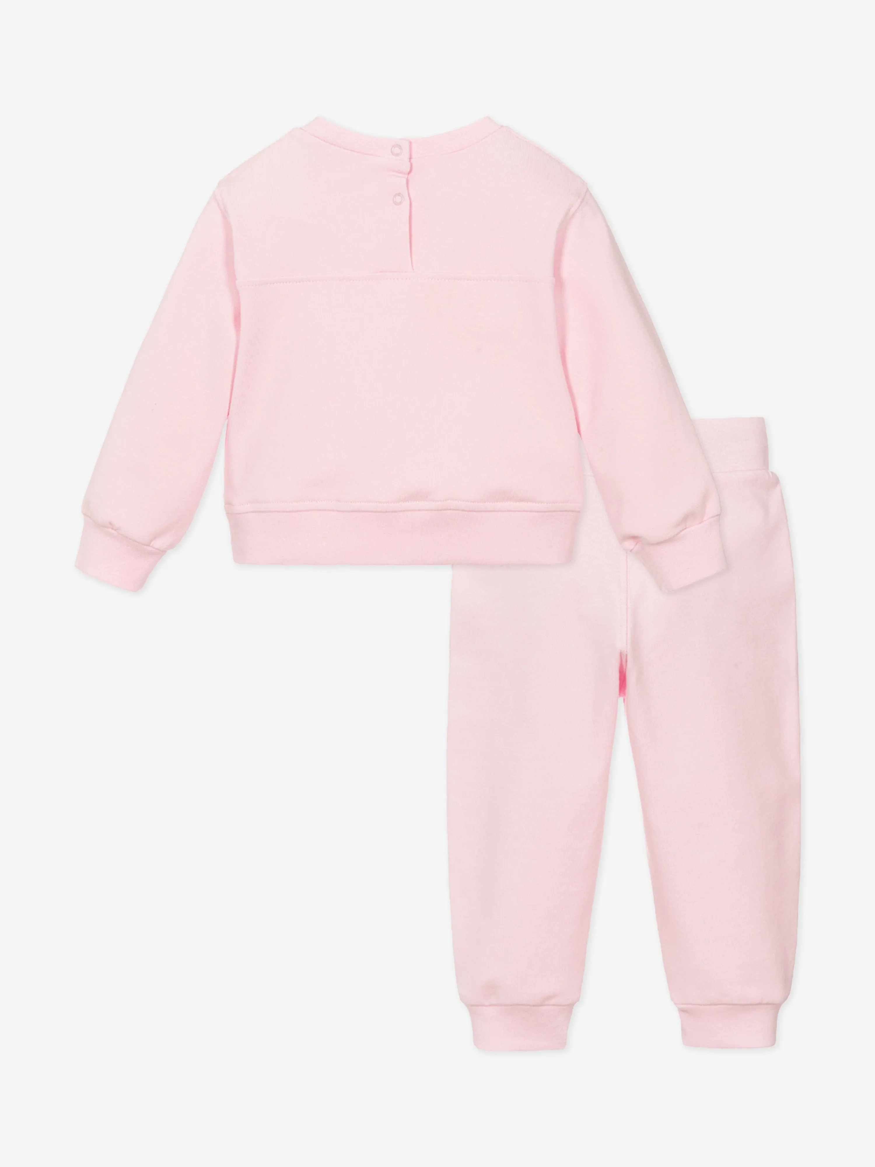Baby Girls Rose Print Tracksuit in Pink