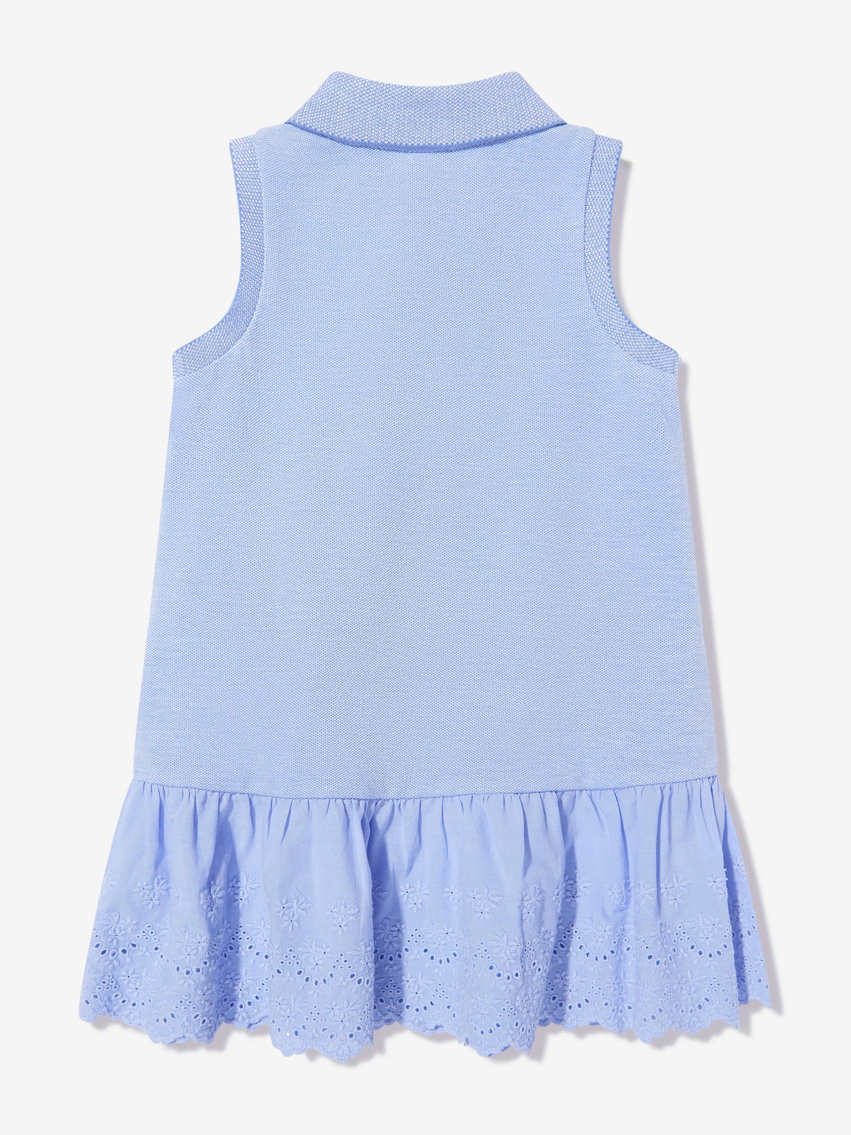 Baby Girls Sleeveless Polo Dress in Blue