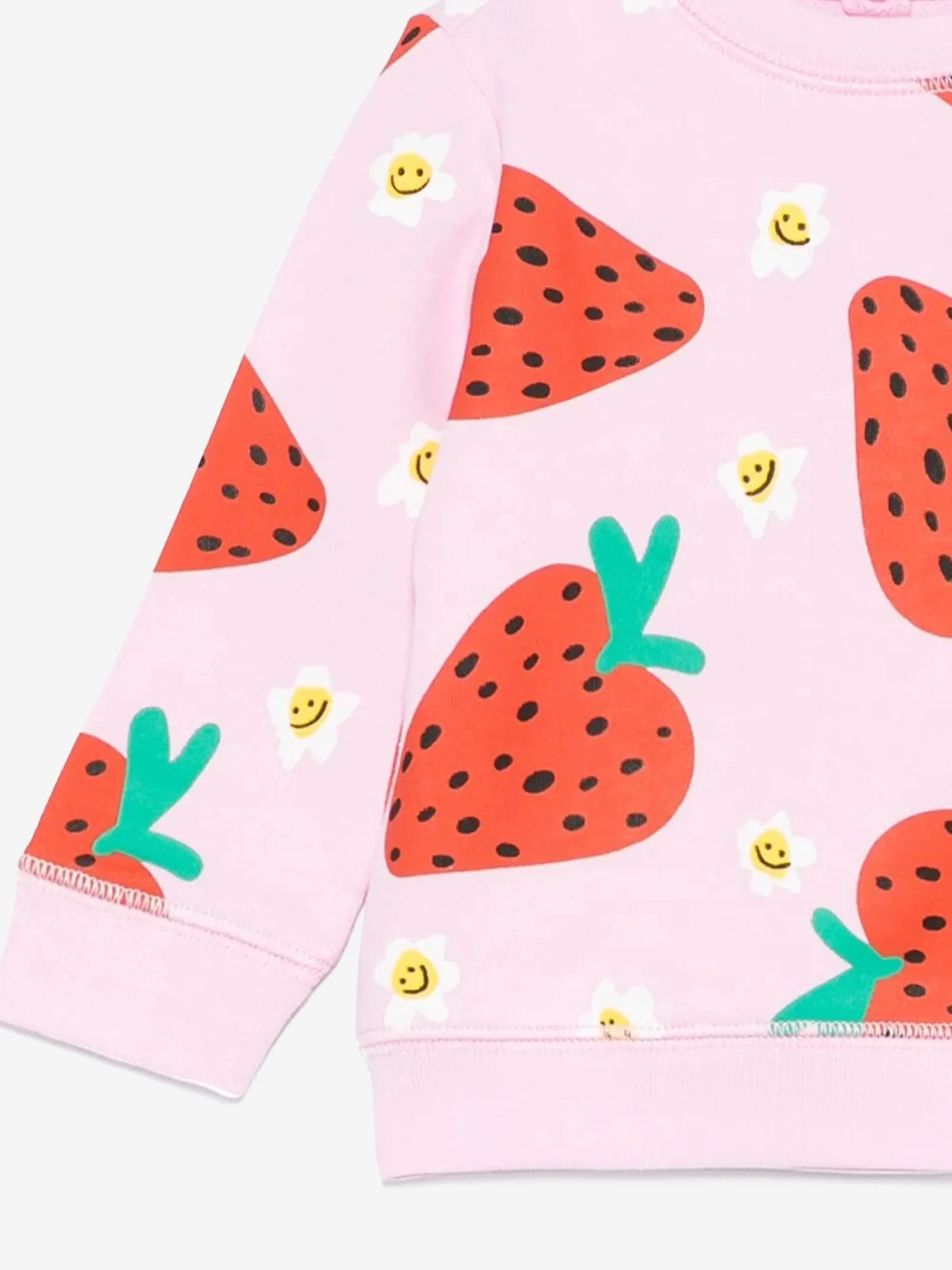 Baby Girls Strawberry Sweatshirt in Pink