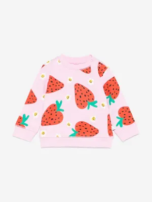 Baby Girls Strawberry Sweatshirt in Pink