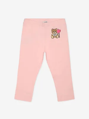 Baby Girls Teddy Bear Leggings in Pink