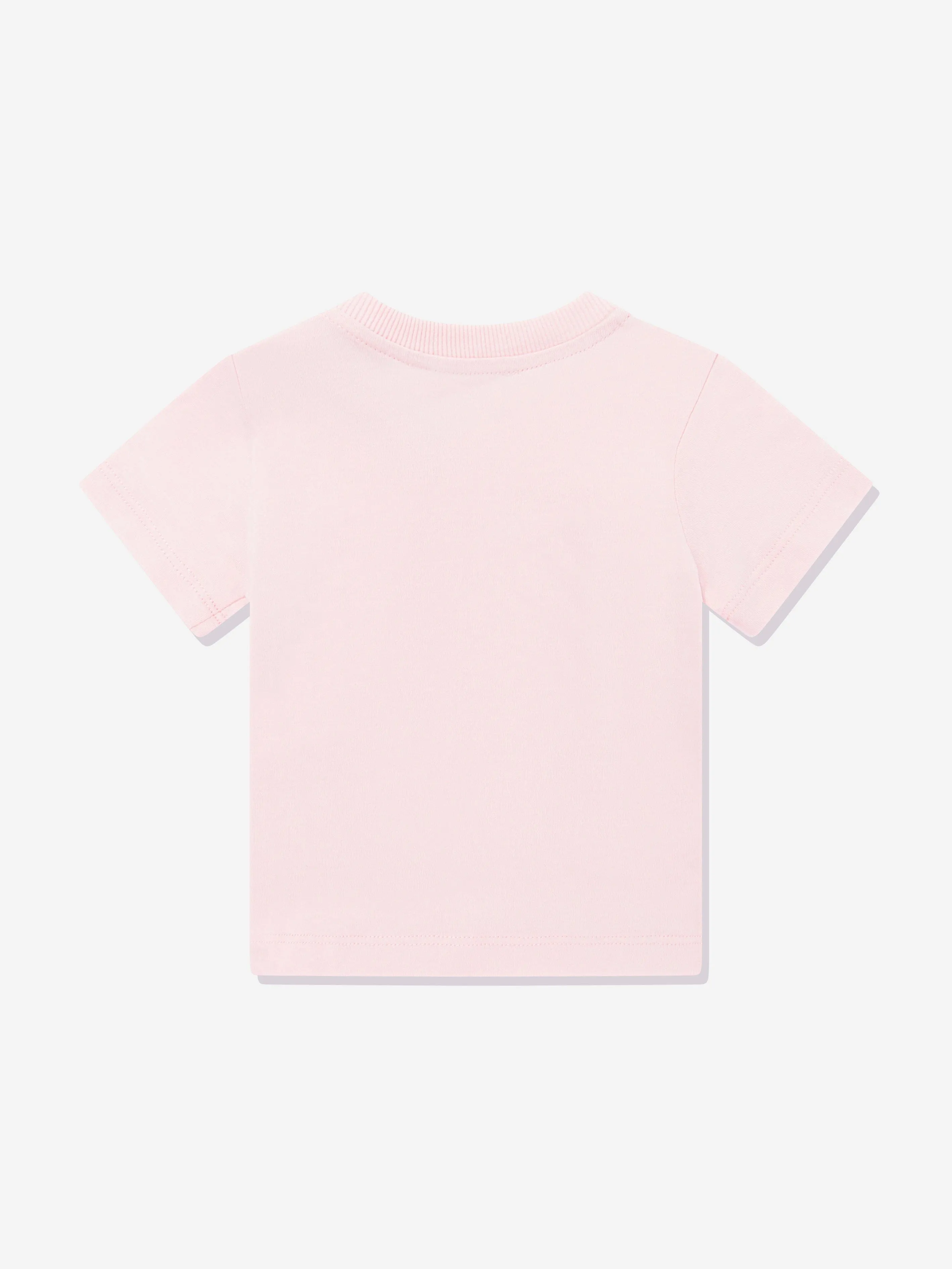 Baby Girls Teddy Bear Logo T-Shirt in Pink