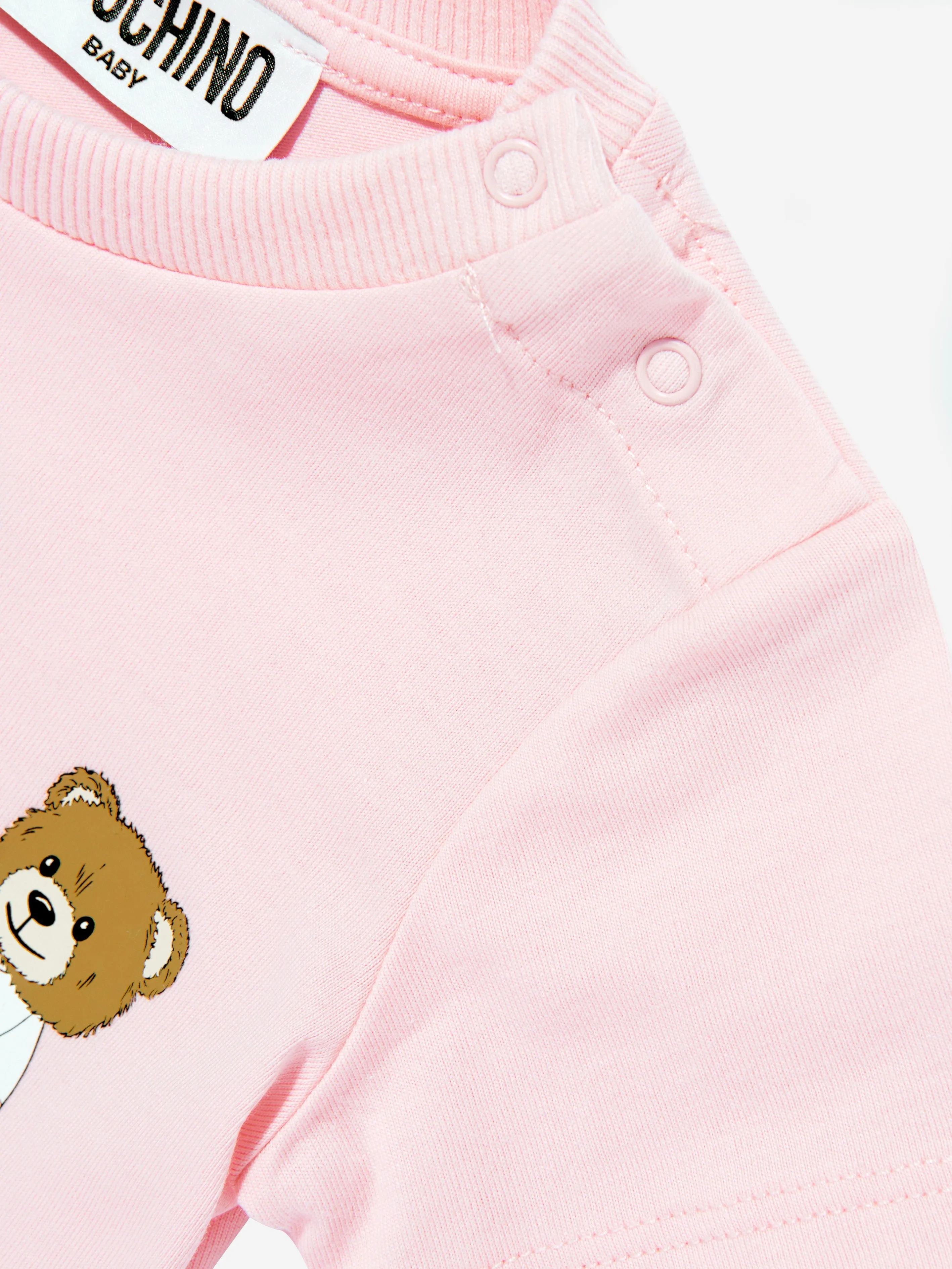 Baby Girls Teddy Bear Logo T-Shirt in Pink