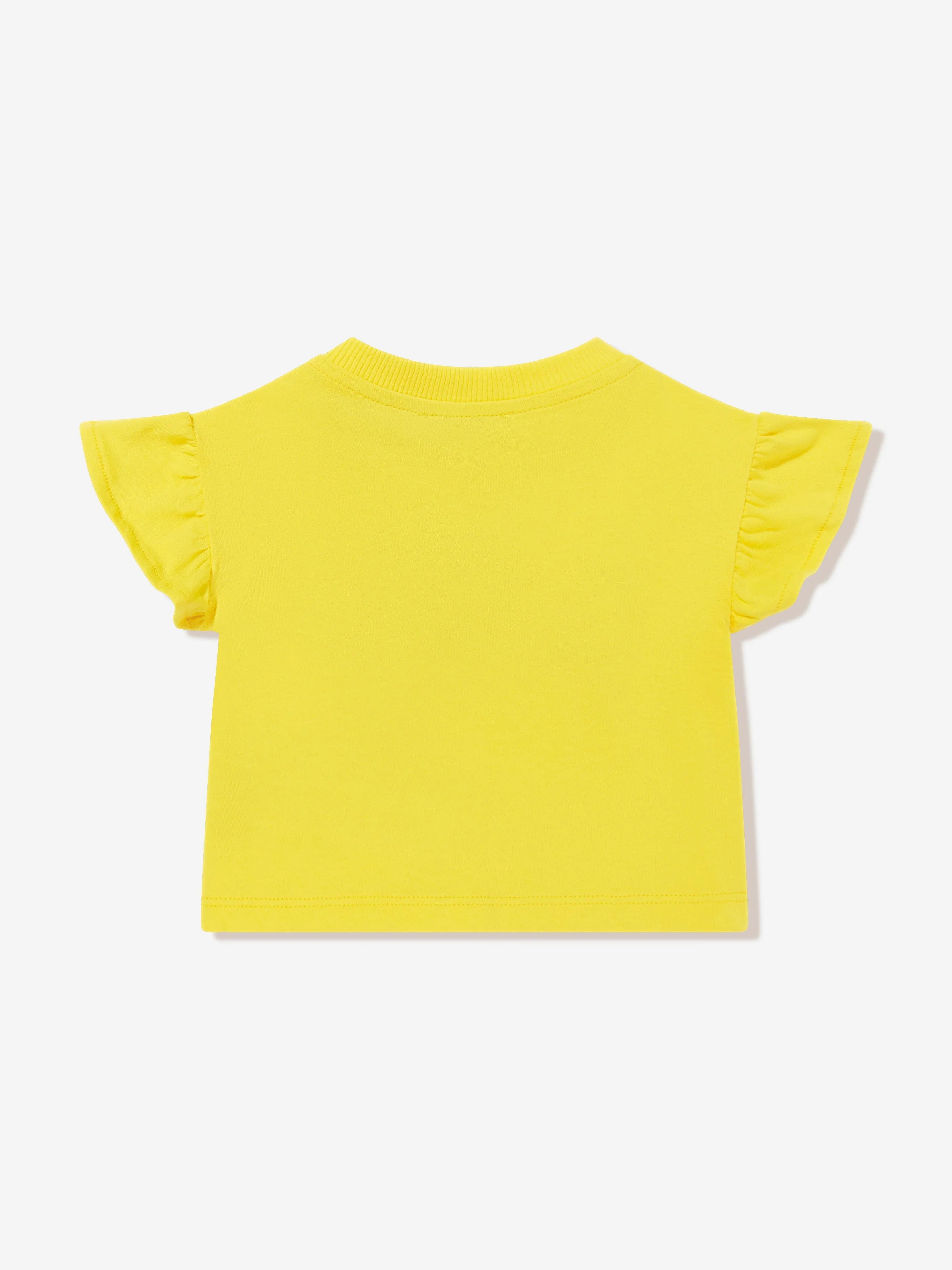 Baby Girls Teddy Bear Logo T-Shirt in Yellow