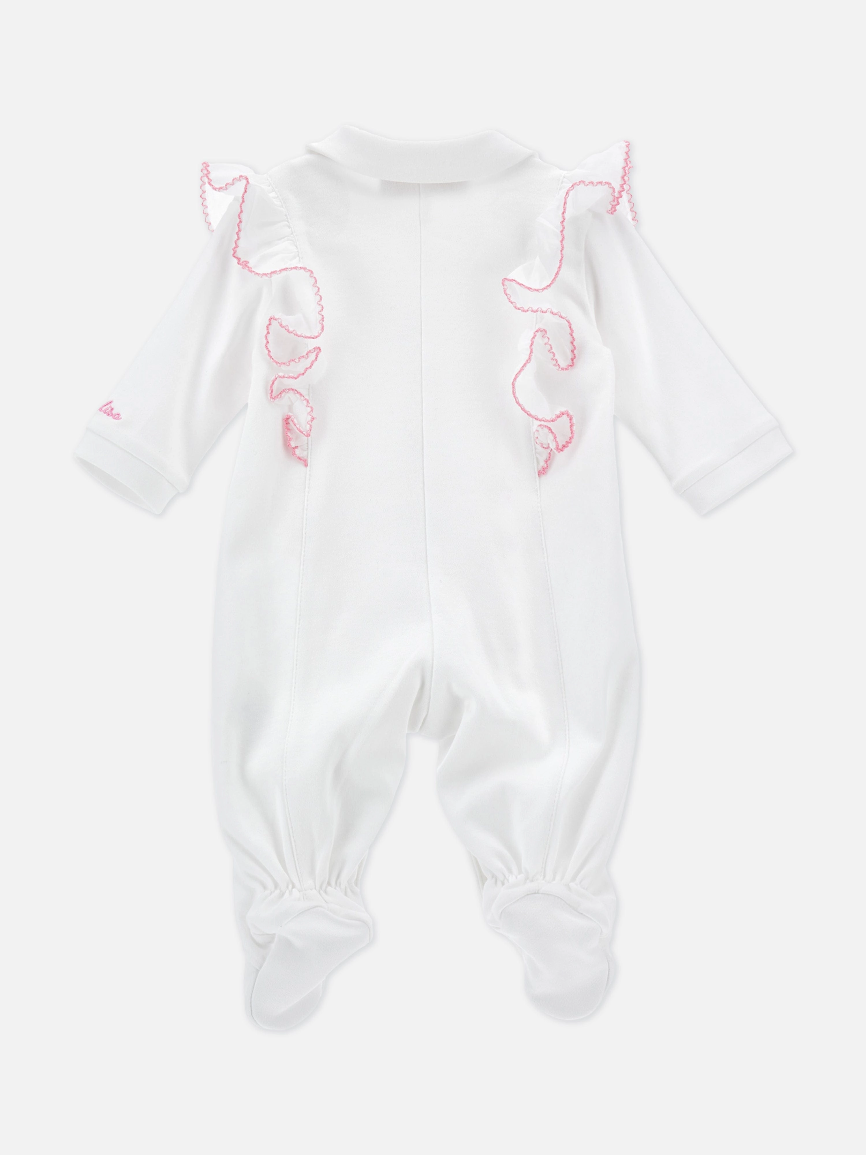 Baby Girls Rose Babygrow in White