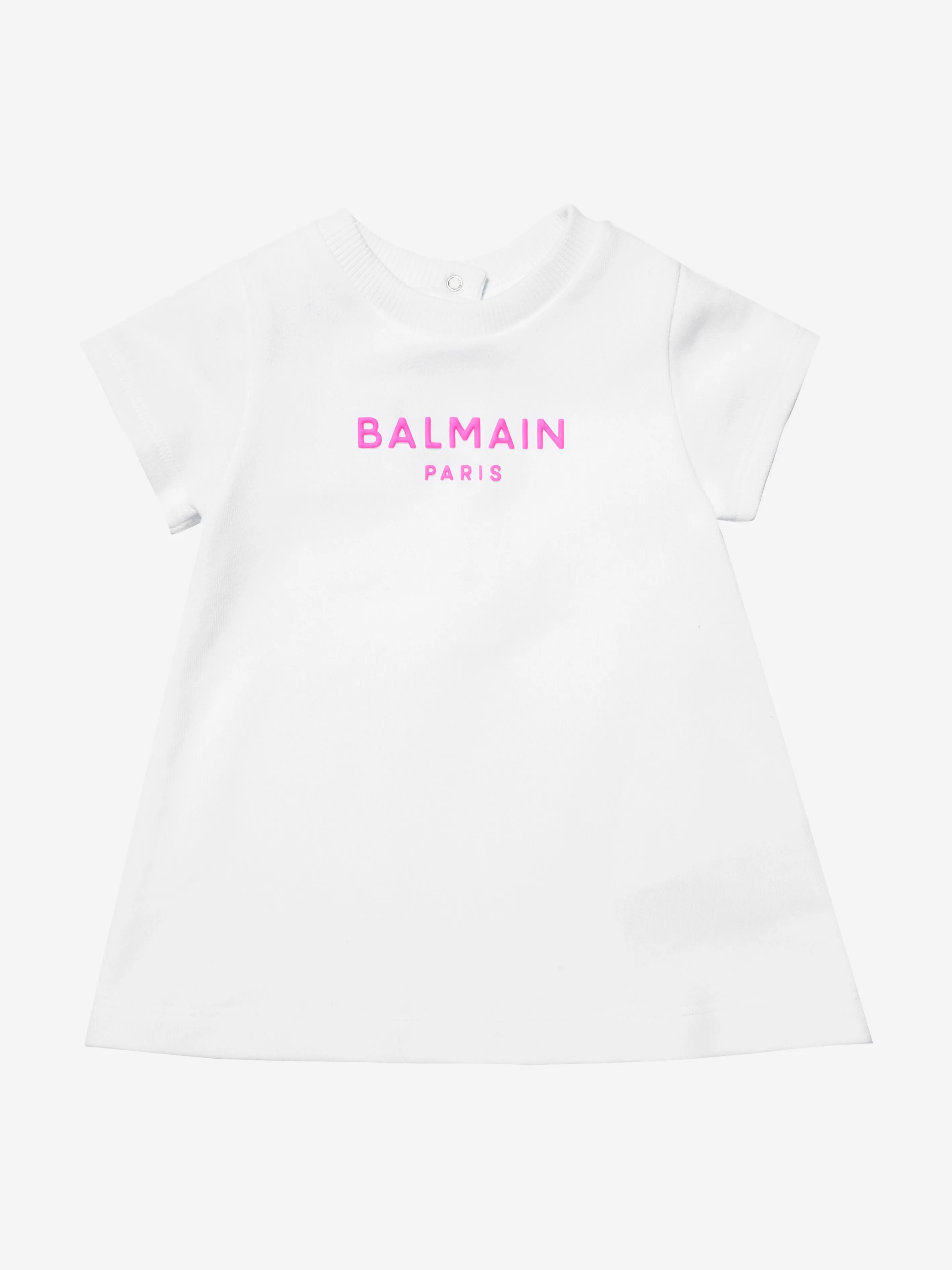 Balmain Baby Girls Logo T-Shirt Dress in White