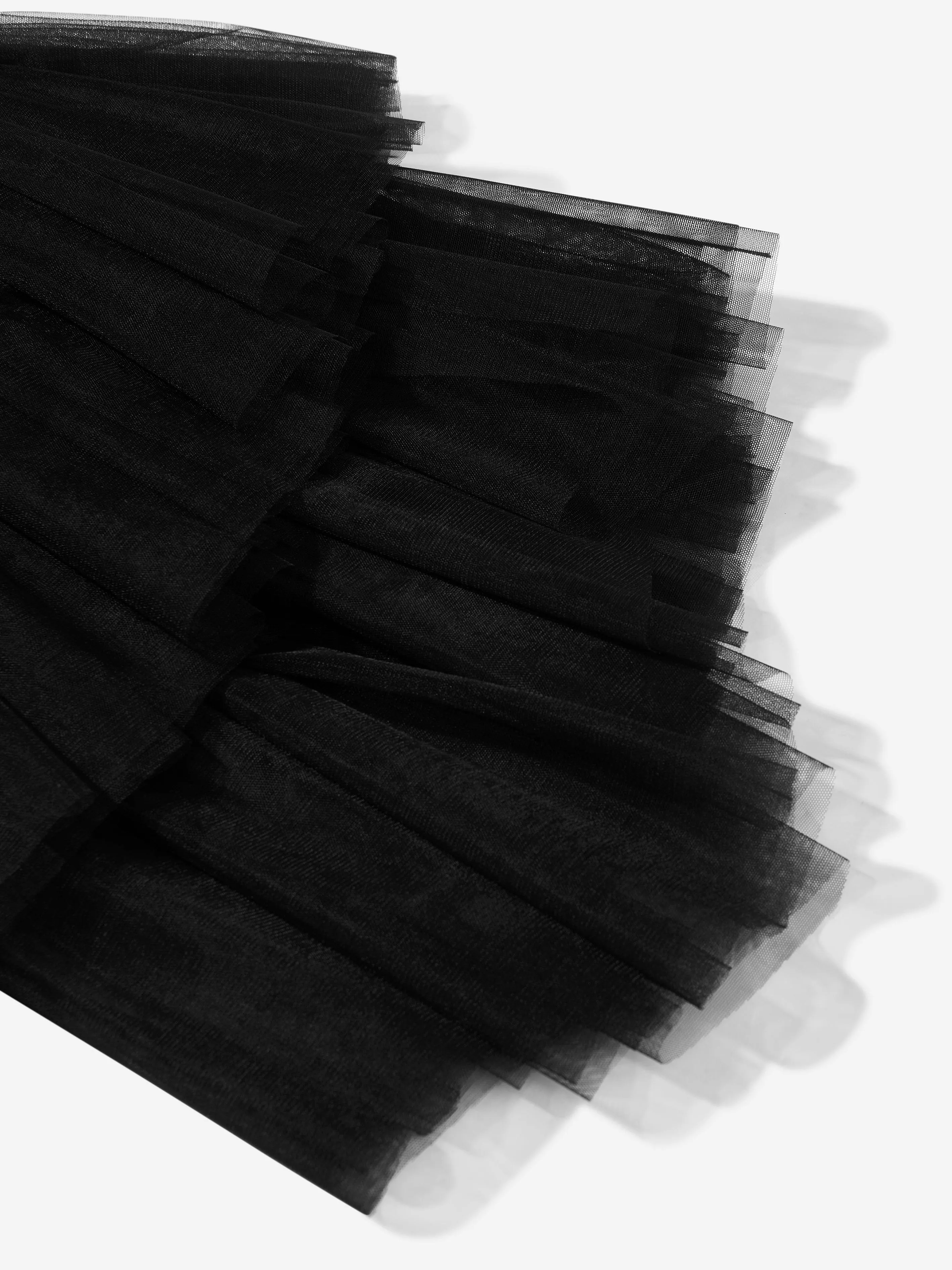 Balmain Girls Asymmetrical Ruffle Skirt in Black