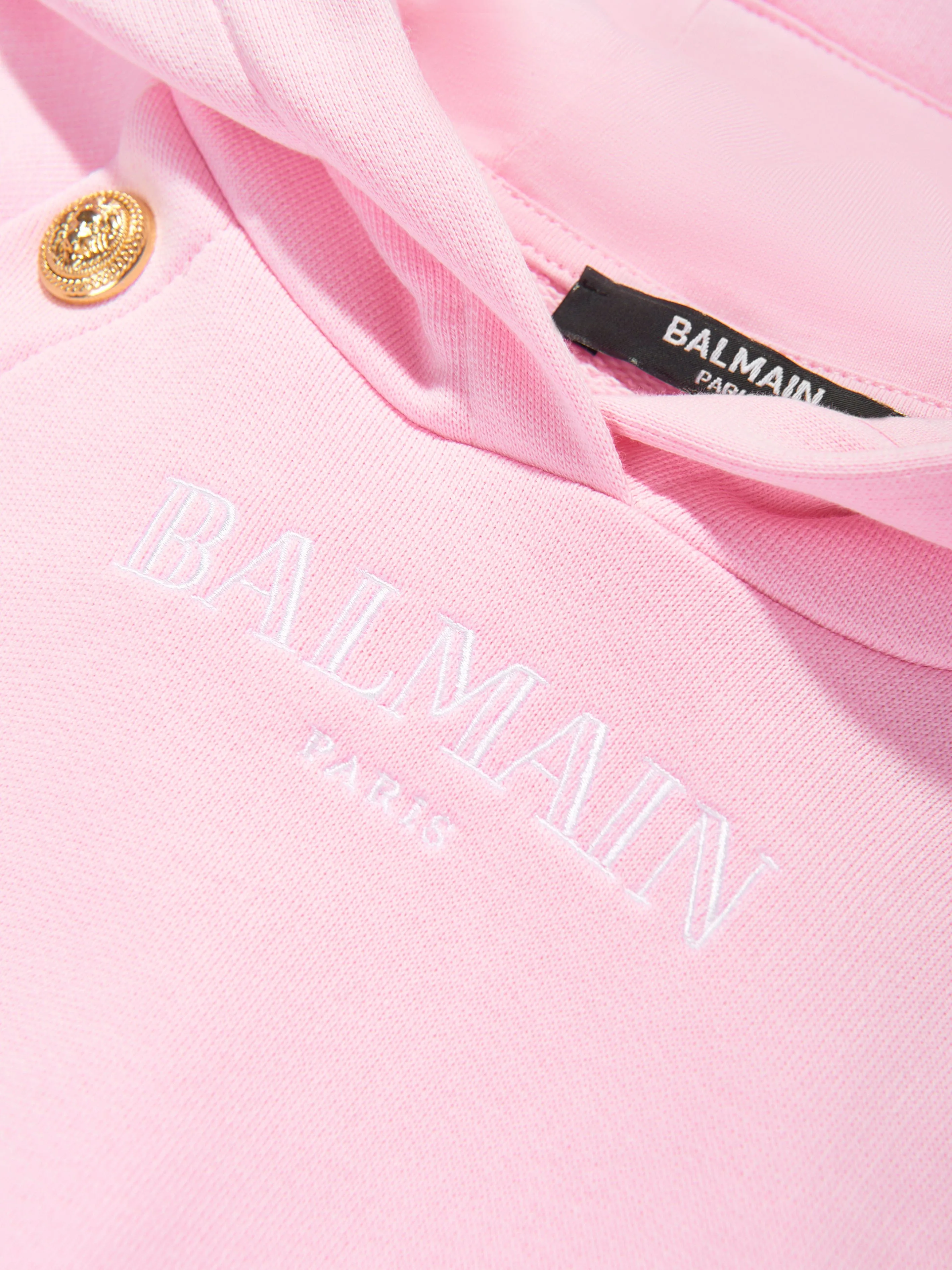 Balmain Girls Logo Hoodie in Pink