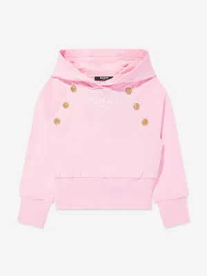 Balmain Girls Logo Hoodie in Pink