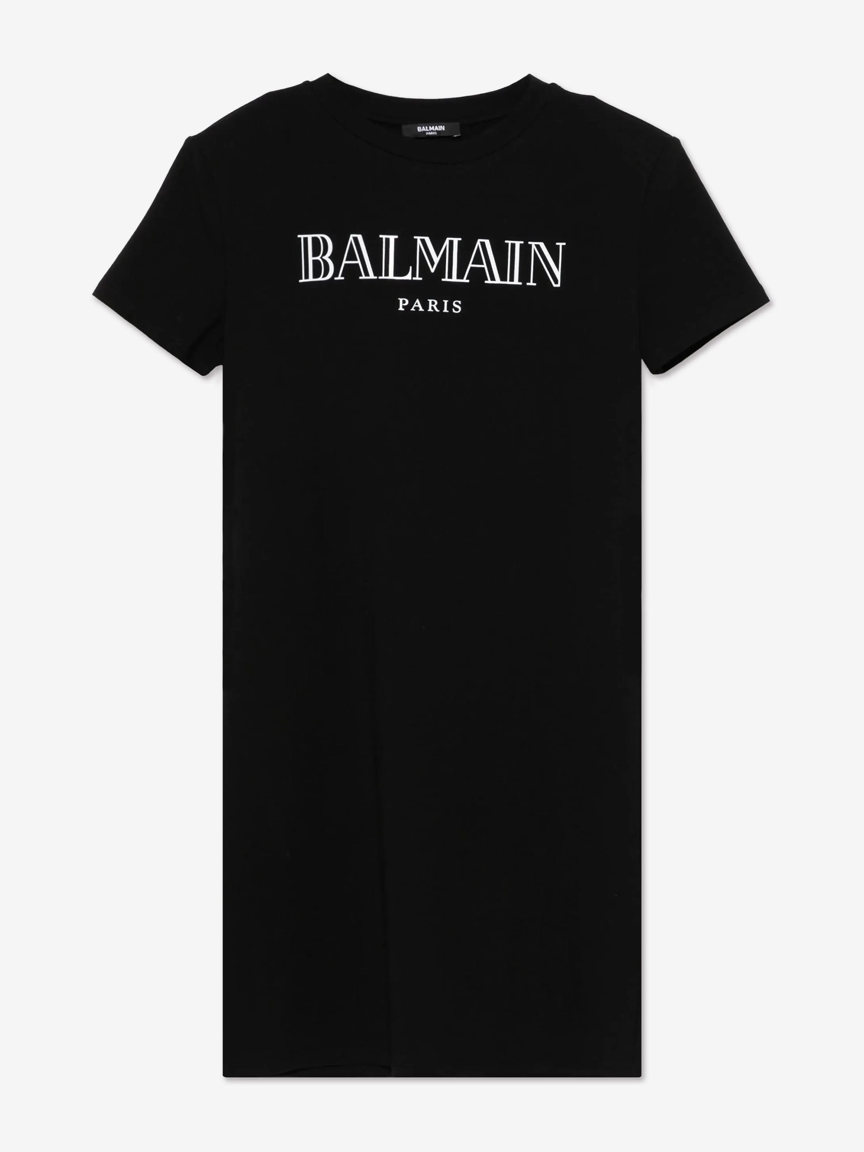 Balmain Girls Logo Jersey Dress in Black