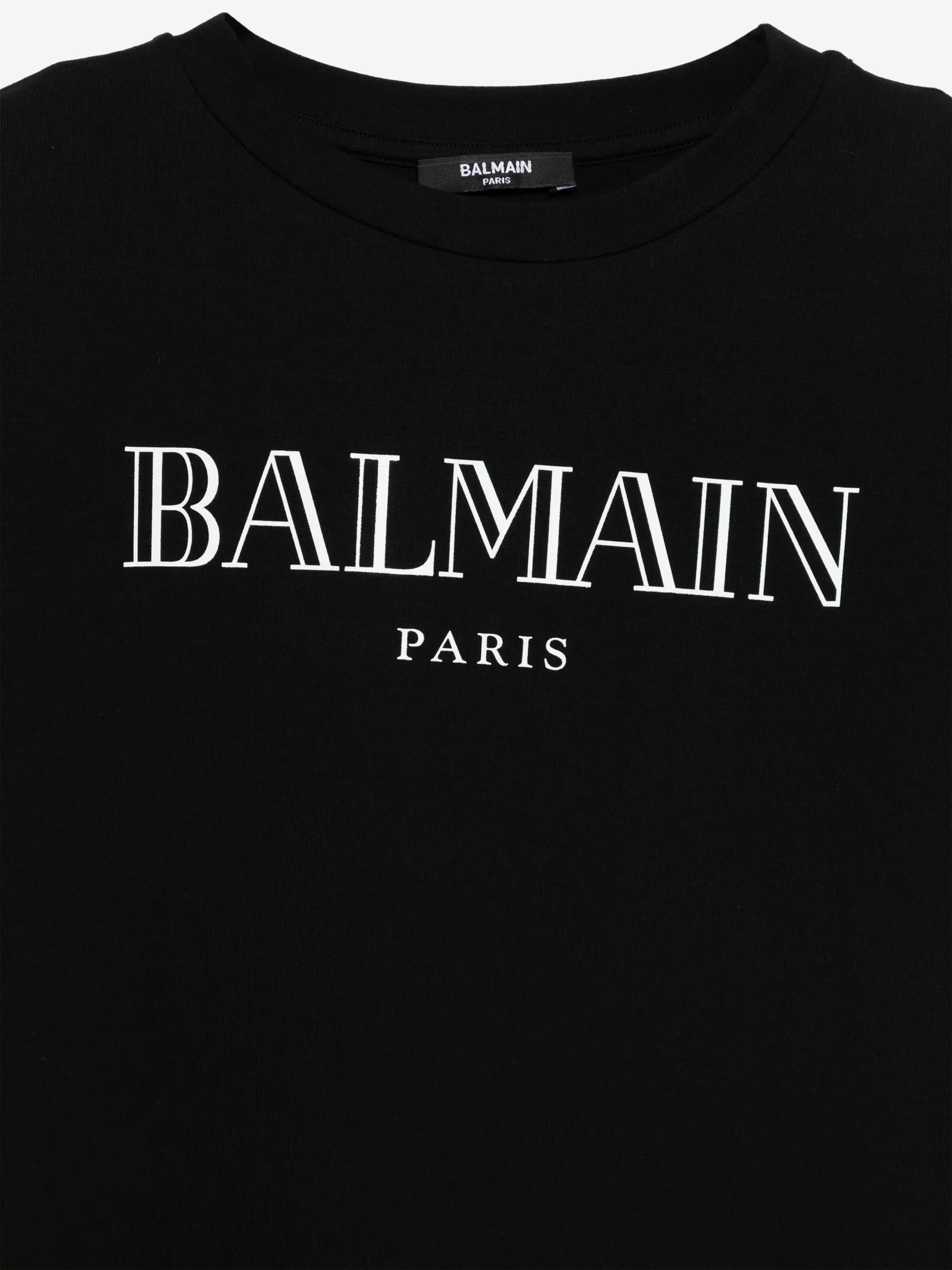 Balmain Girls Logo Jersey Dress in Black