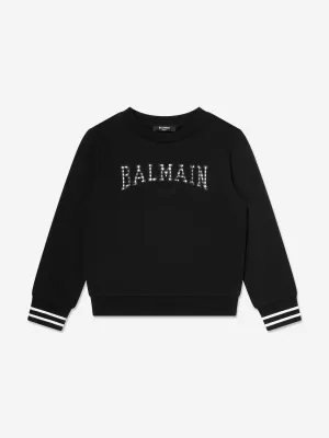 Balmain Girls Logo Sweatshirt in Black