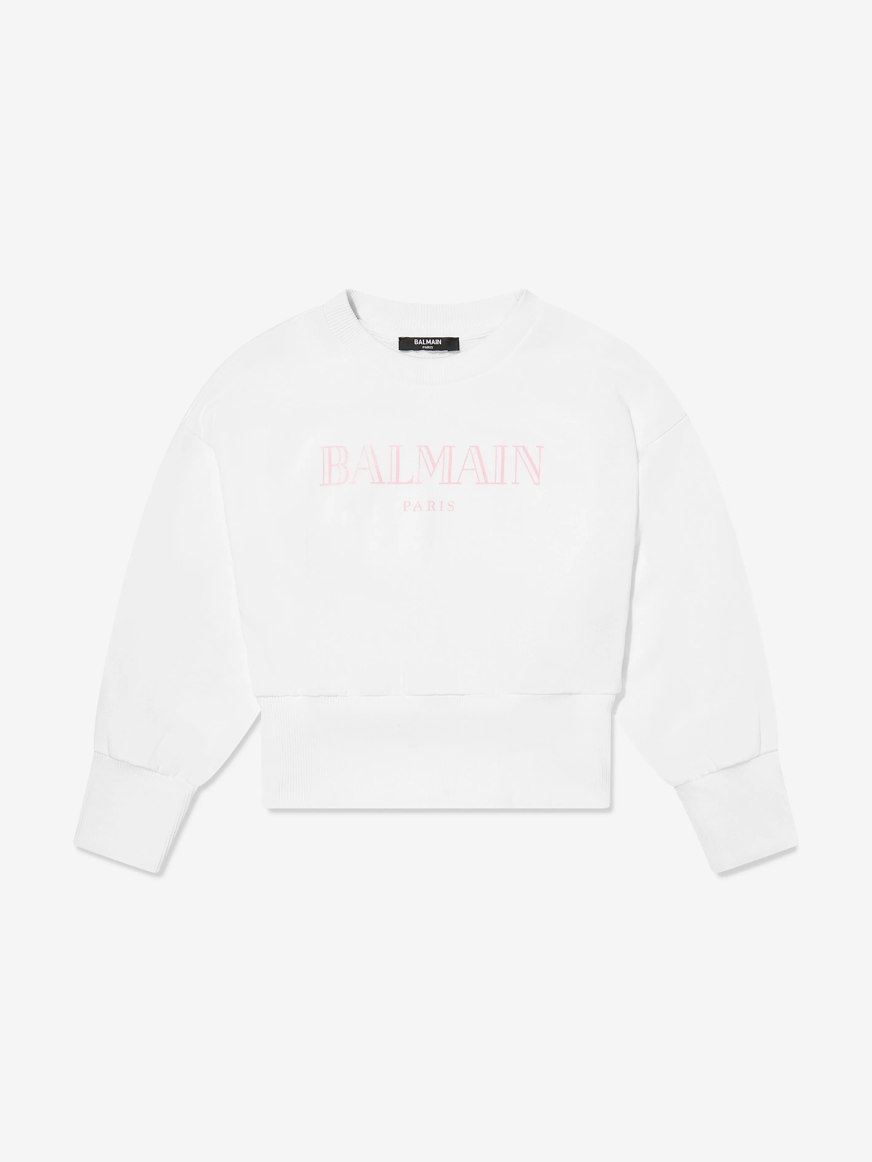 Balmain Girls Logo Sweatshirt in White