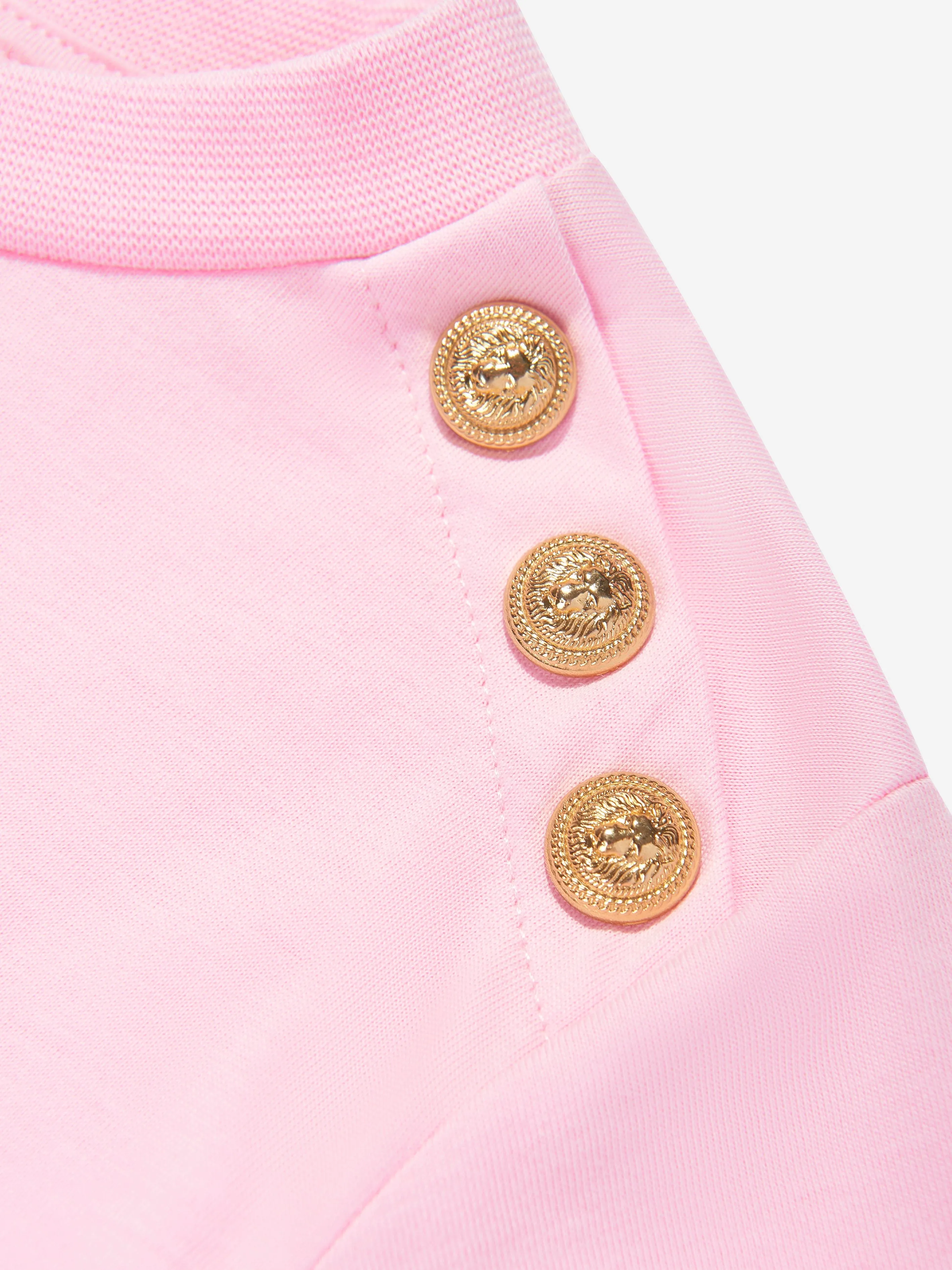 Balmain Girls Logo T-Shirt in Pink