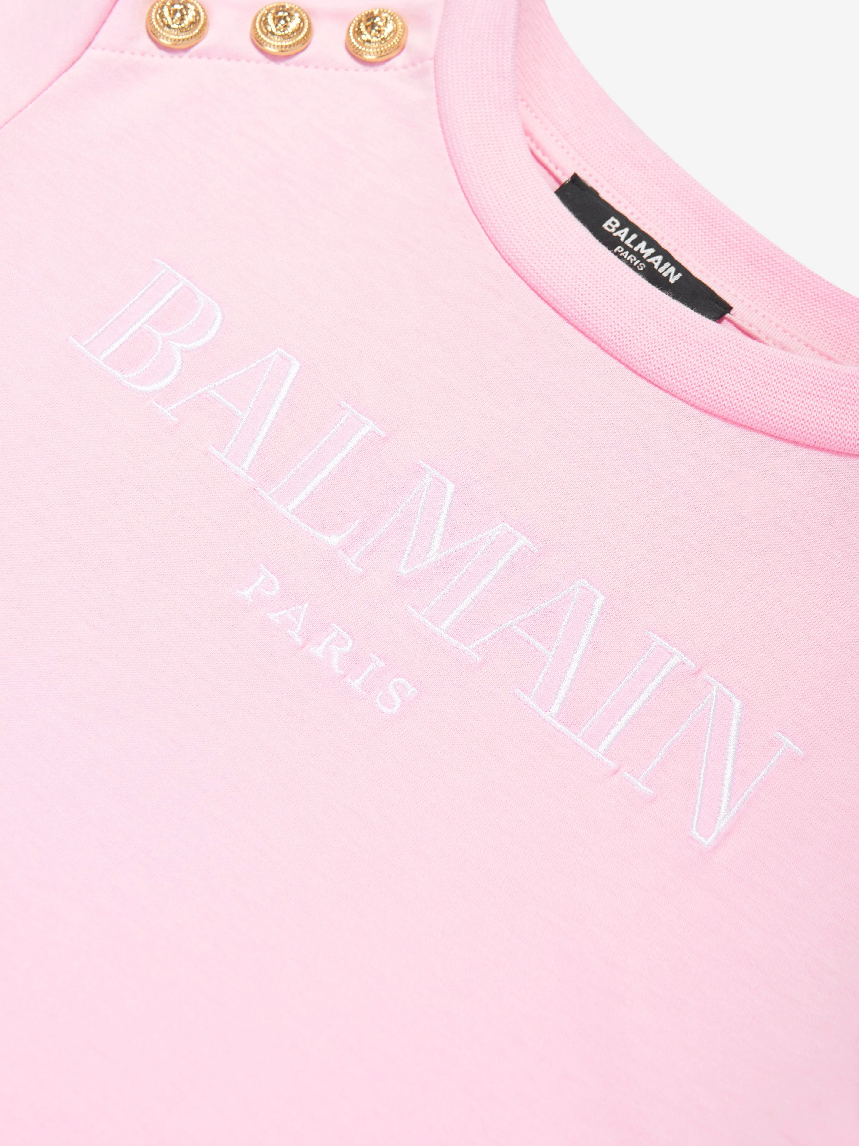 Balmain Girls Logo T-Shirt in Pink
