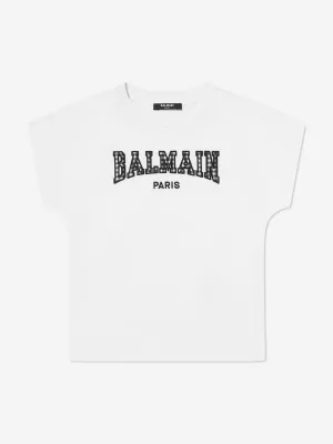 Balmain Girls Logo T-Shirt in White