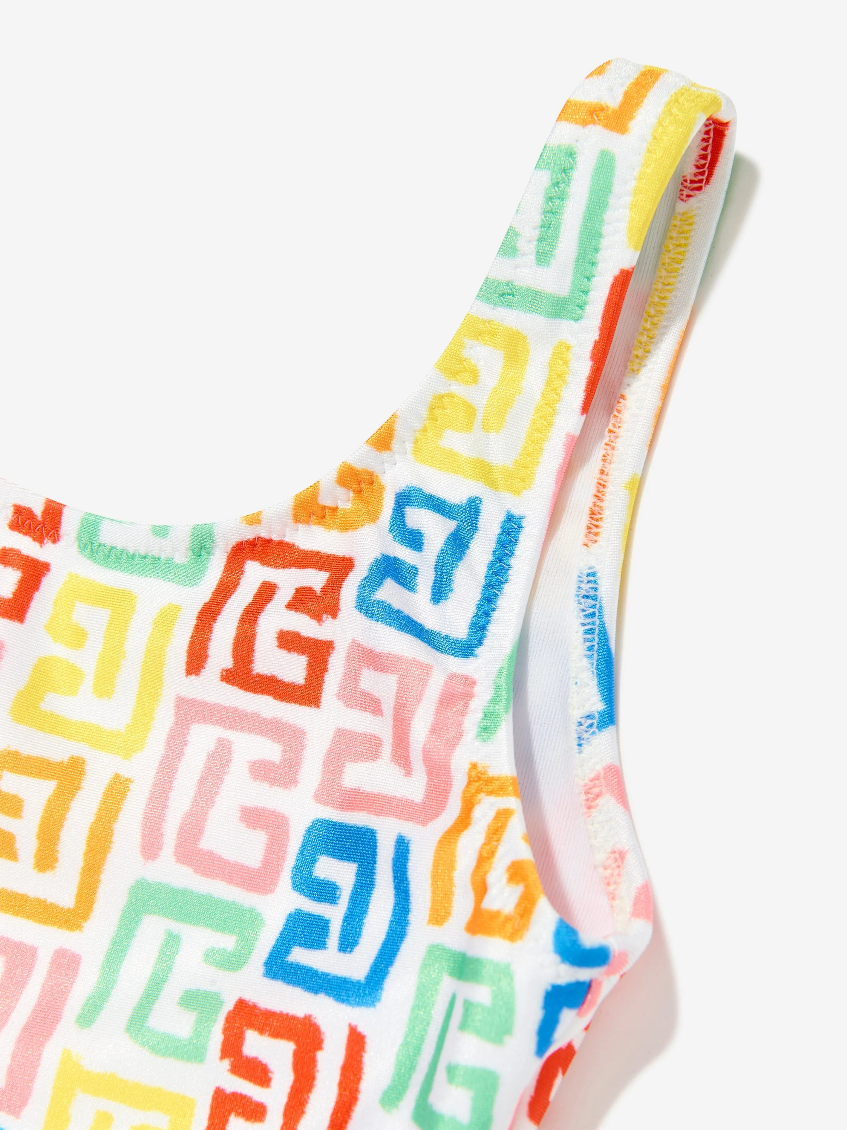Balmain Girls Monogram Swimsuit in Multicolour