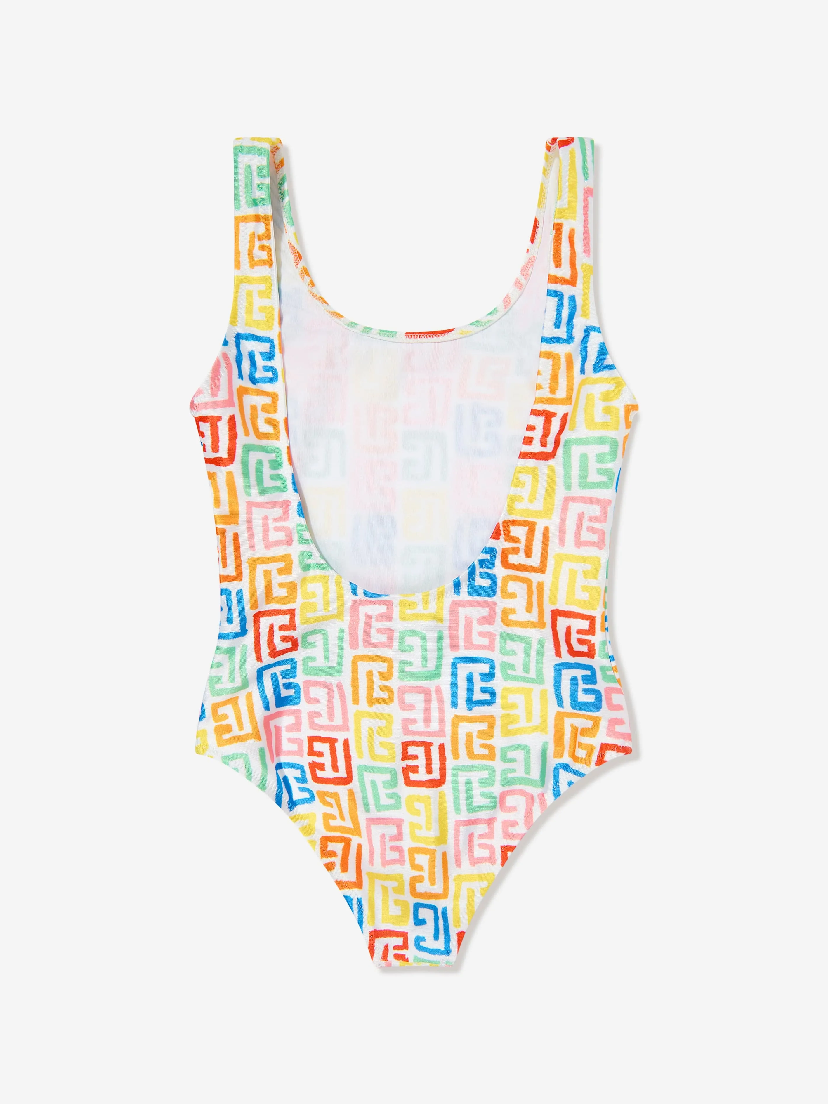 Balmain Girls Monogram Swimsuit in Multicolour